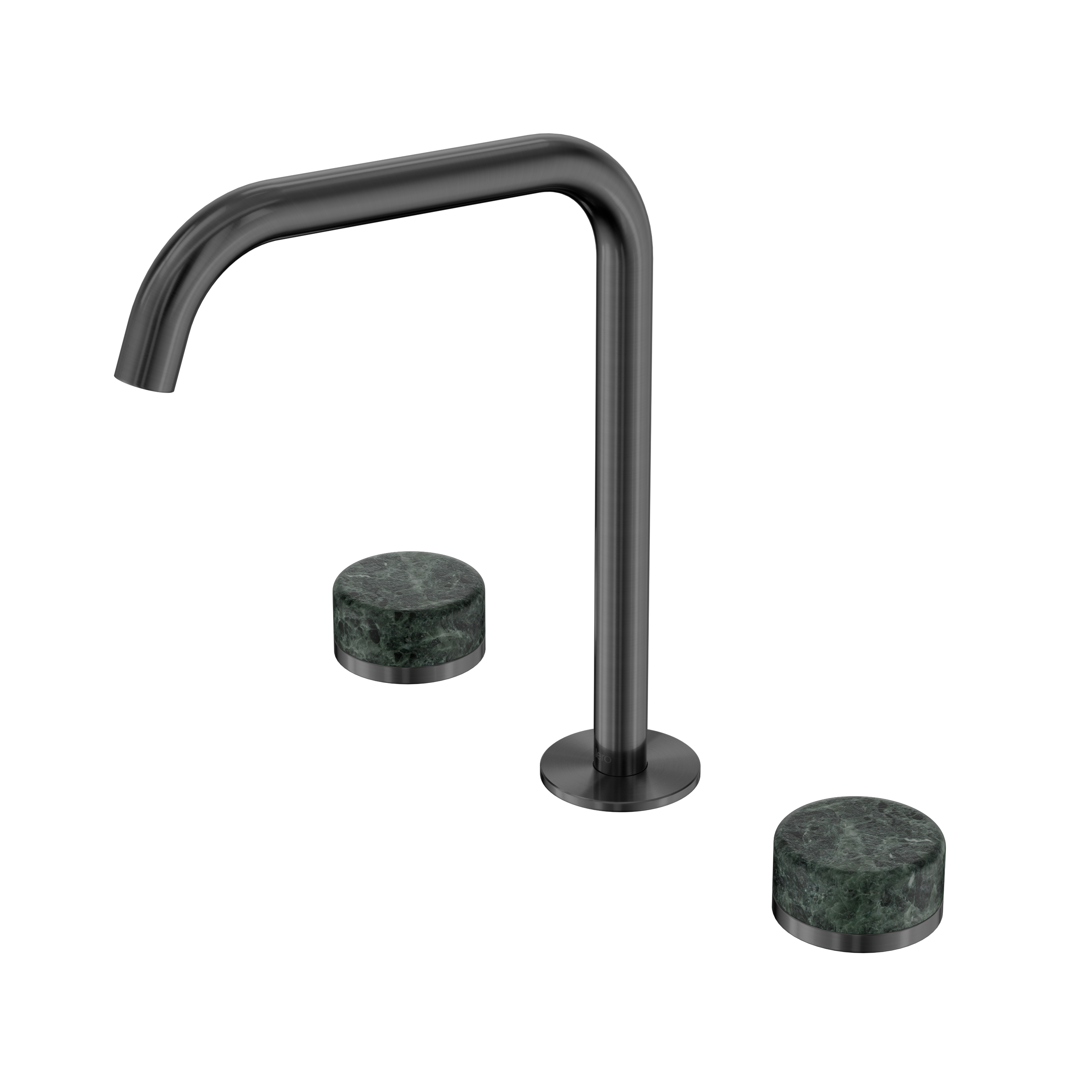 Serenity Bath/Kitchen Set Edge Spout With Verde Alpi Handle Gun Metal