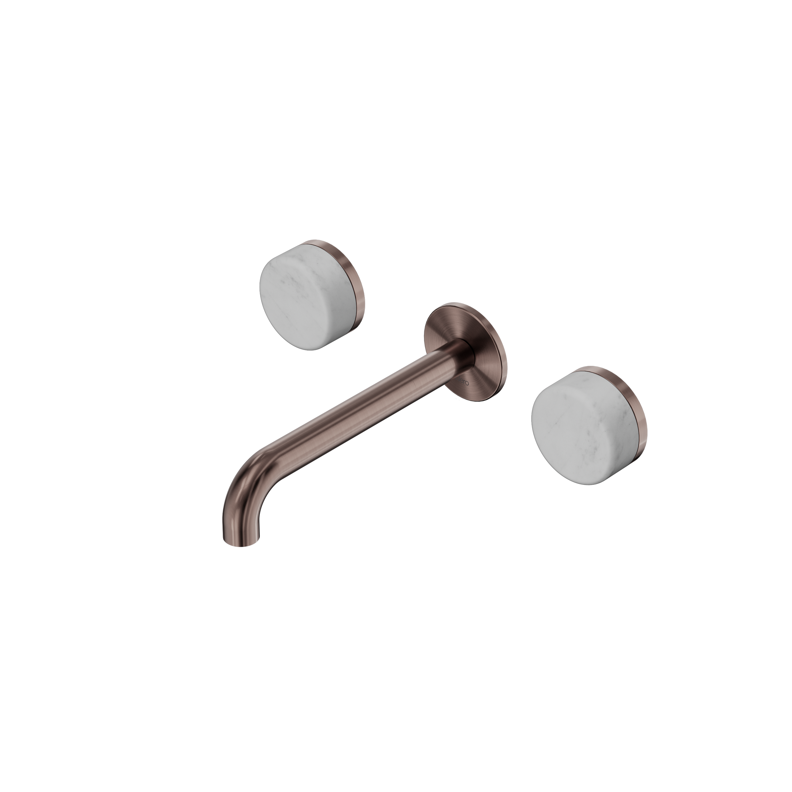Serenity Wall Basin Set 185mm Spout With Carrara Handle Brushed Bronze