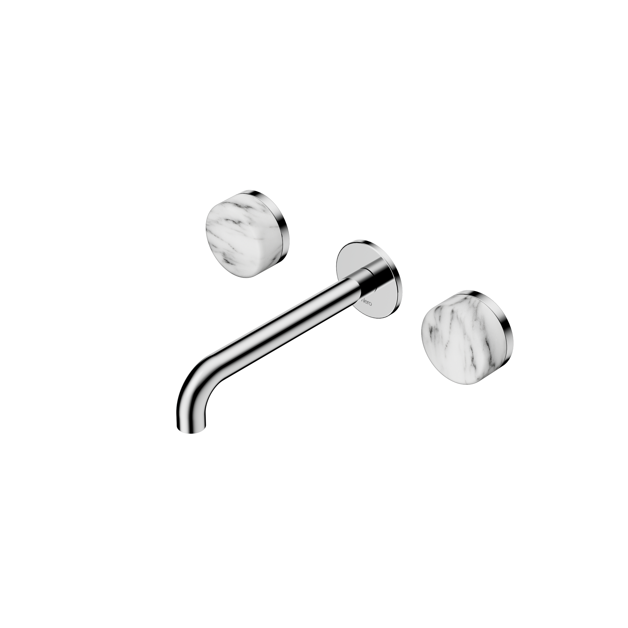 Serenity Wall Basin Set 185mm Spout With Arabescato Corchia Handle Chrome