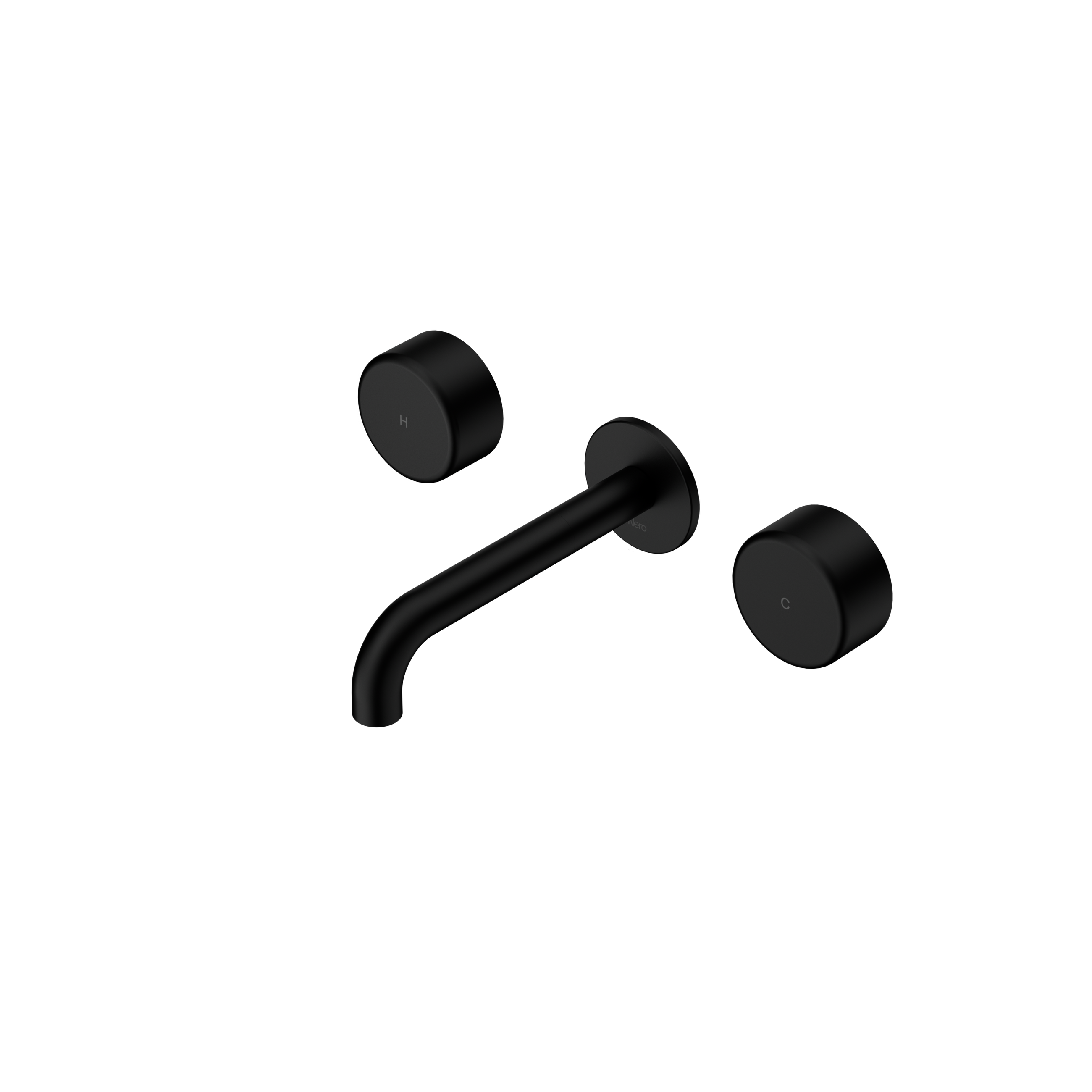 Serenity Wall Basin Set 185mm Spout With Metal Handle Matte Black