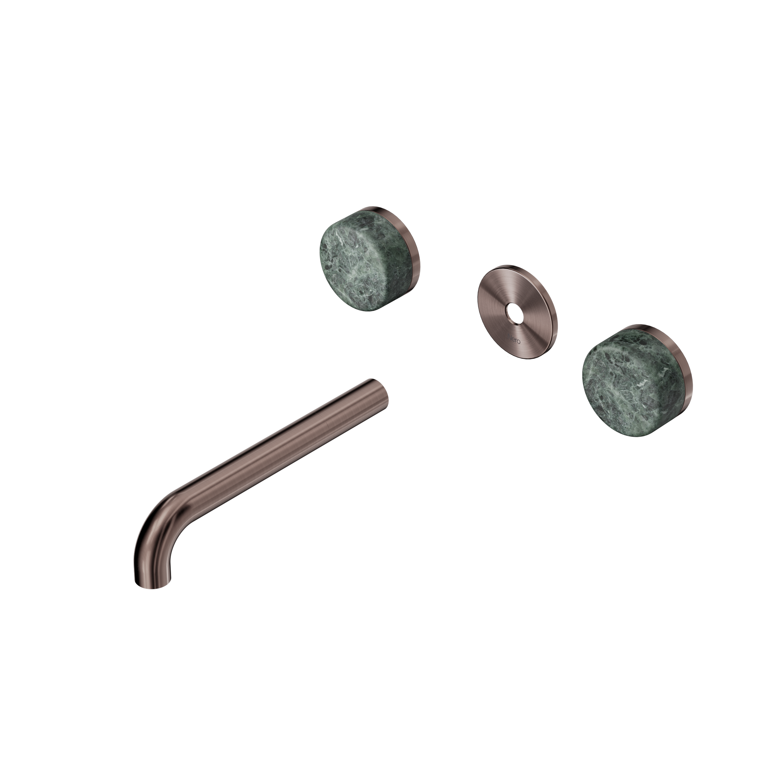 Serenity Wall Basin Set 185mm Spout With Verde Alpi Handle Trim Kit Only Brushed Bronze