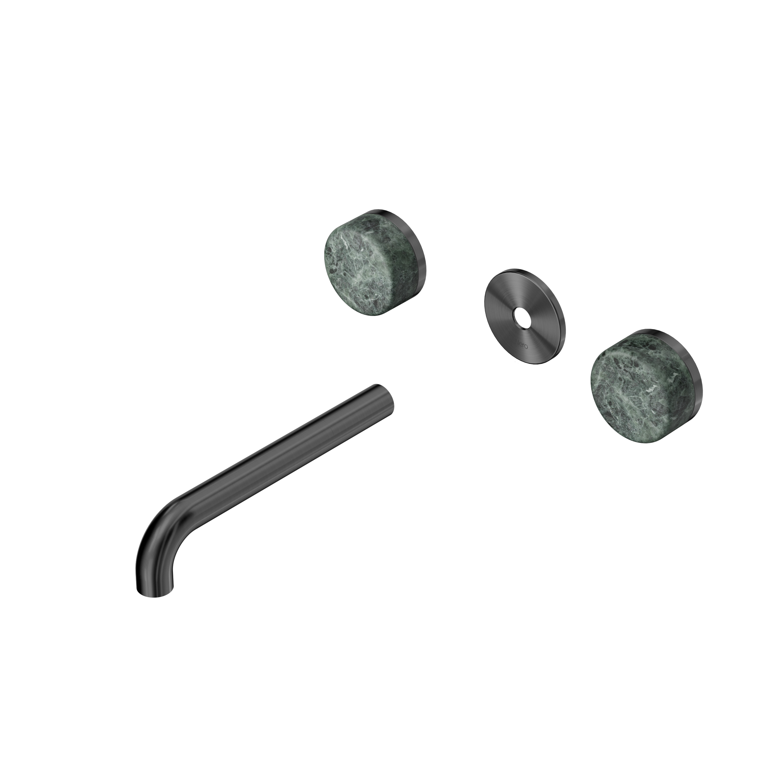 Serenity Wall Basin Set 185mm Spout With Verde Alpi Handle Trim Kit Only Gun Metal
