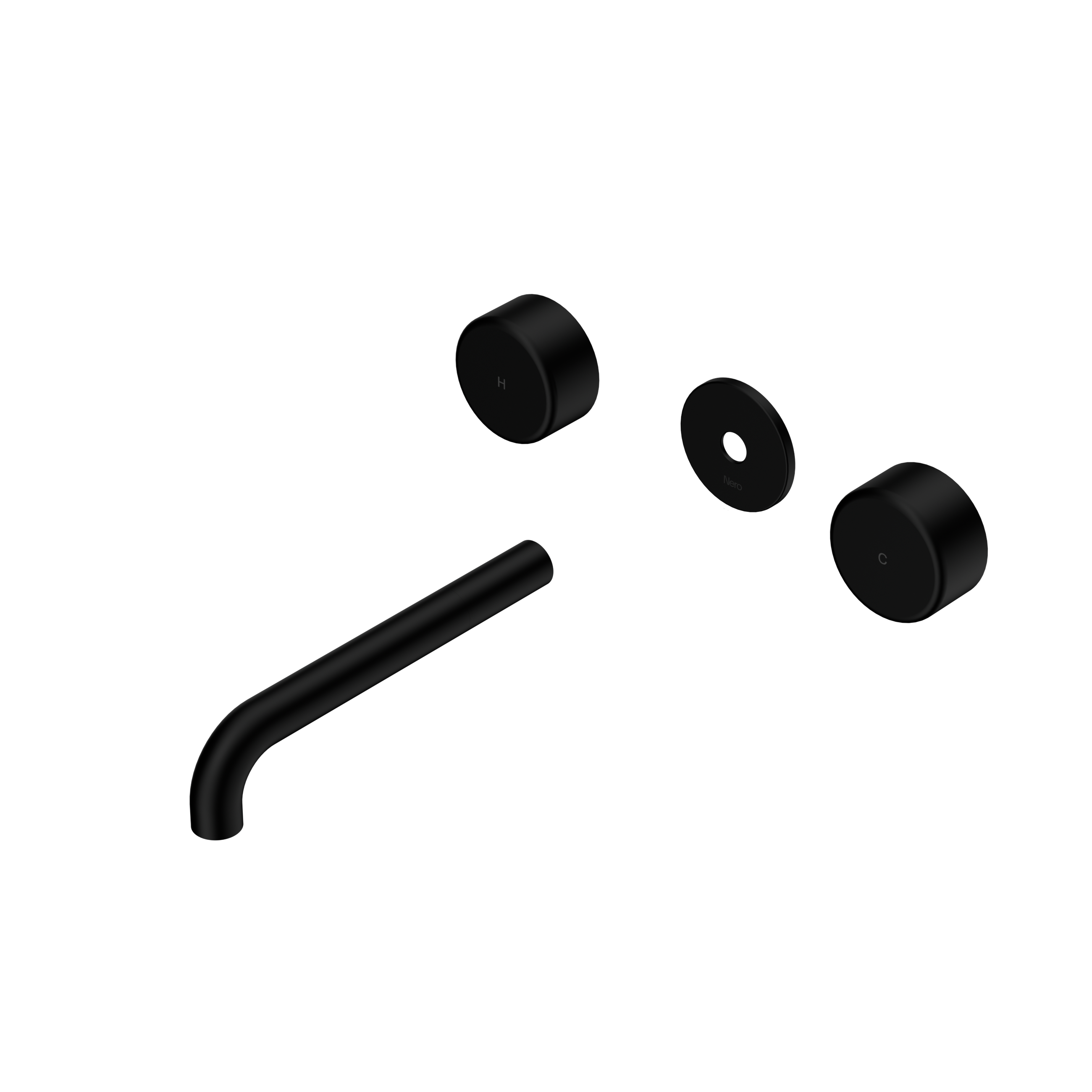 Serenity Wall Basin Set 185mm Spout With Metal Handle Trim Kit Only Matte Black