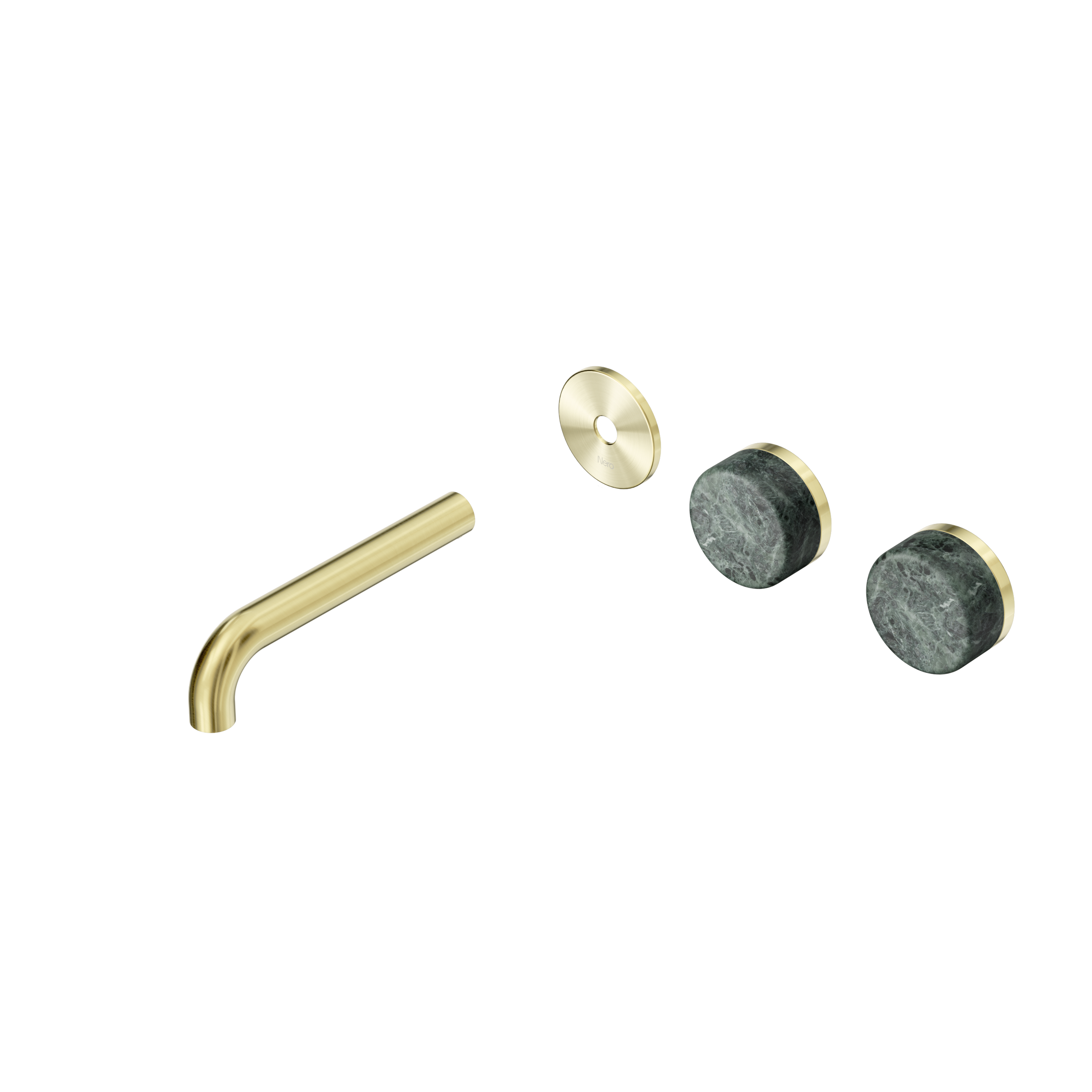 Serenity Wall Basin Set 160mm Offset Spout With Verde Alpi Handle Trim Kit Only Brushed Gold