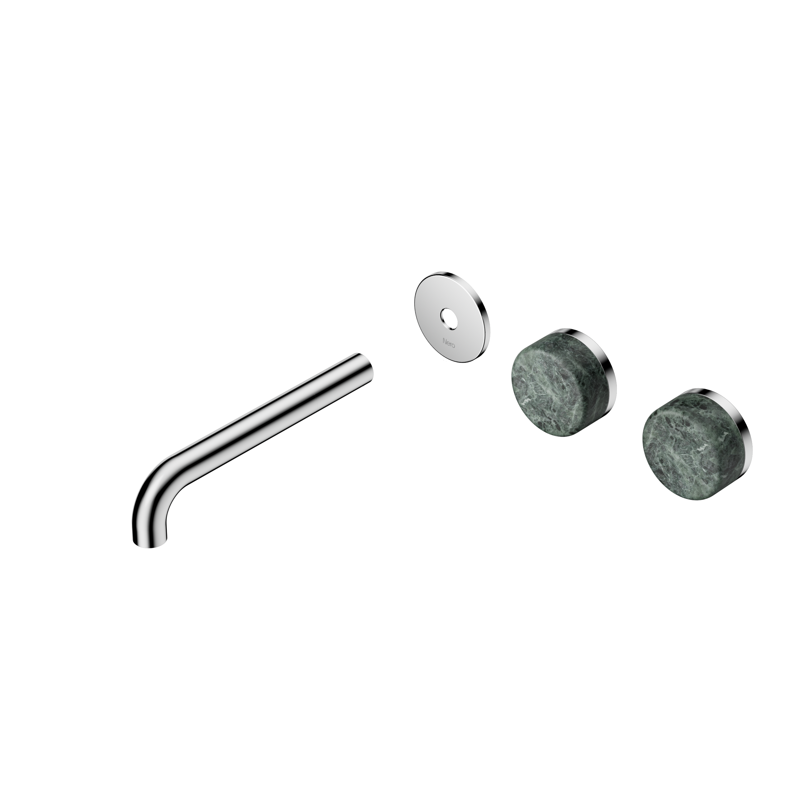 Serenity Wall Basin Set 185mm Offset Spout With Verde Alpi Handle Trim Kit Only Chrome