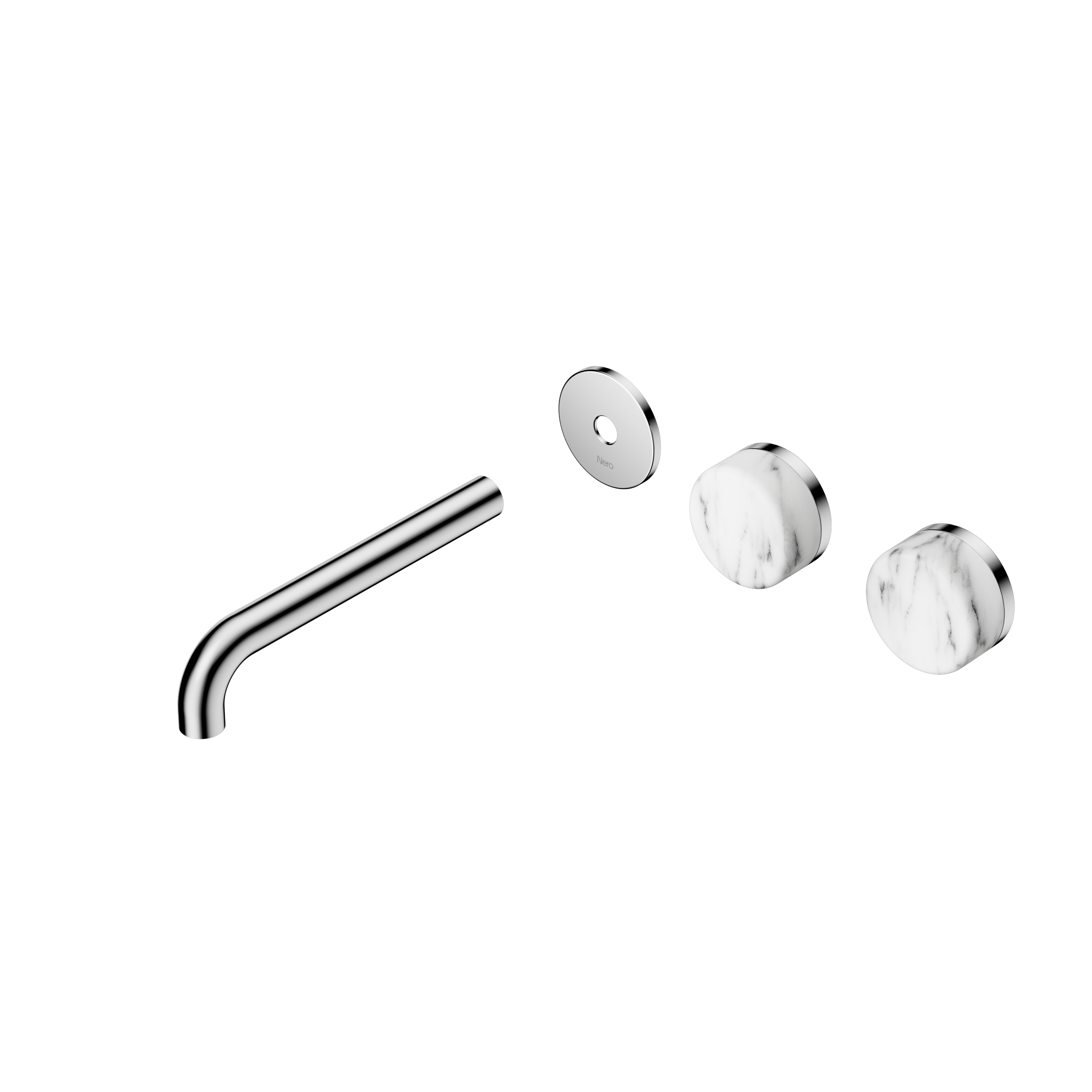 Serenity Wall Basin Set 185mm Offset Spout With Arabescato Corchia Handle Trim Kit Only Chrome