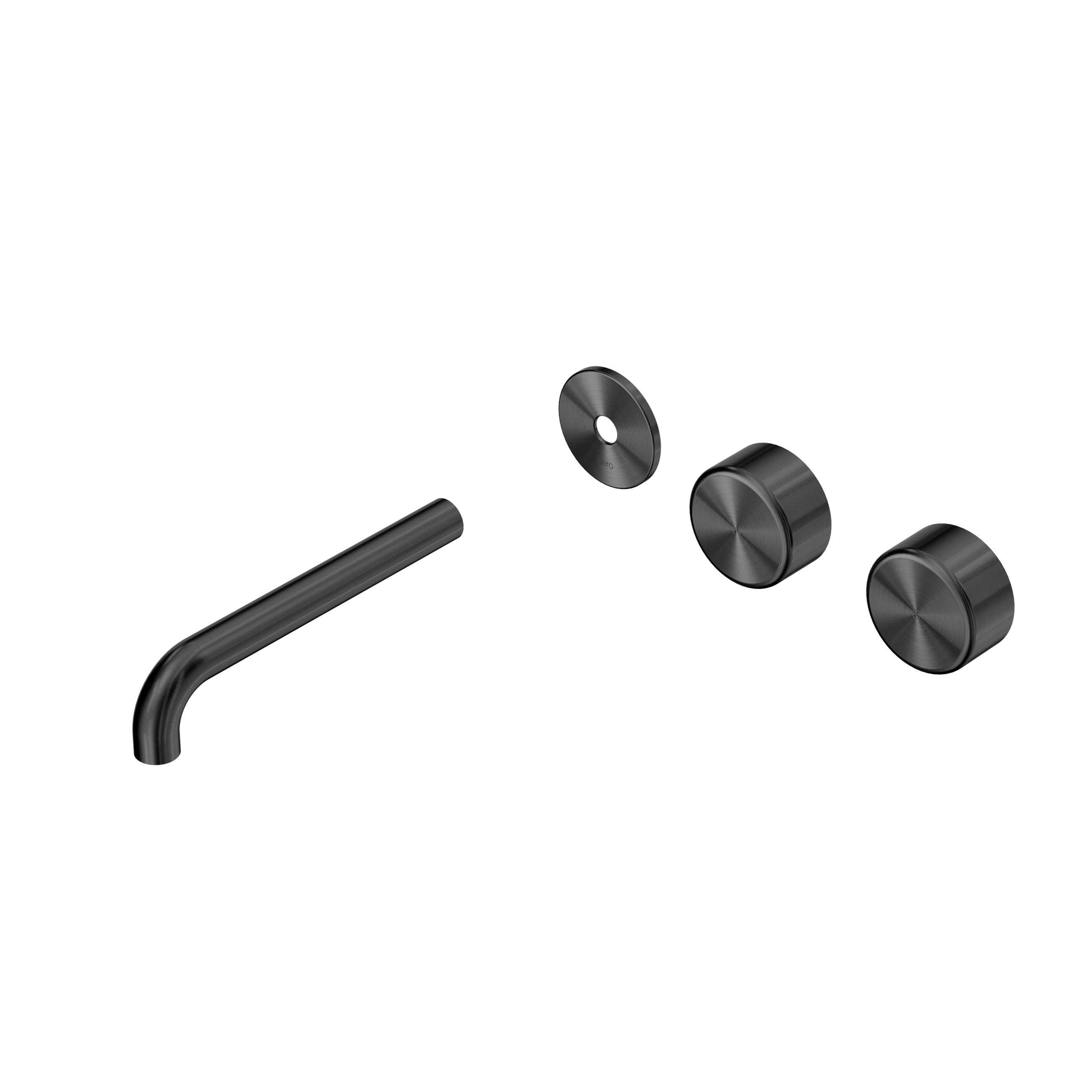 Serenity Wall Basin Set 185mm Offset Spout With Metal Handle Trim Kit Only Gun Metal