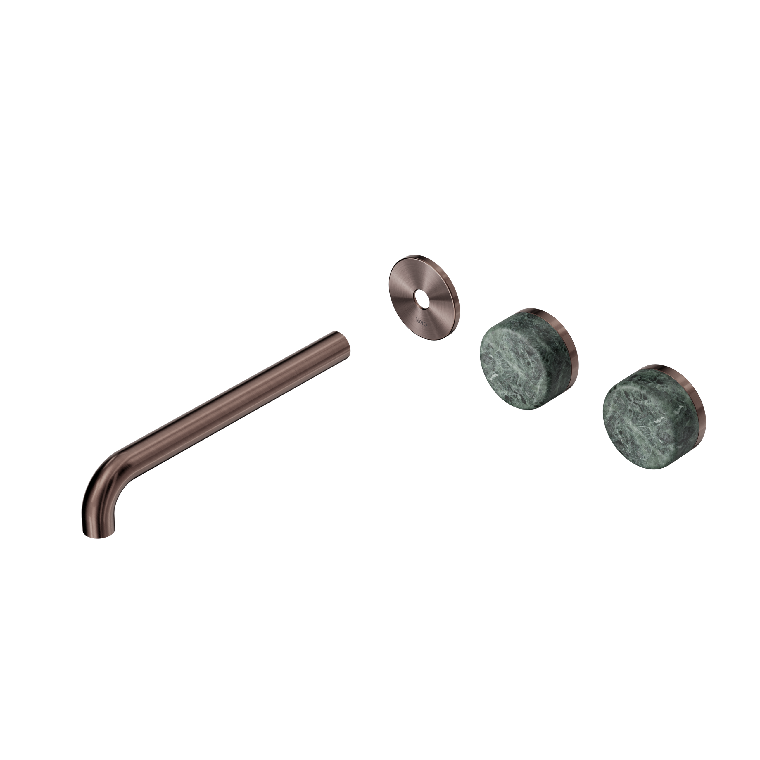 Serenity Wall Basin Set 220mm Offset Spout With Verde Alpi Handle Trim Kit Only Brushed Bronze
