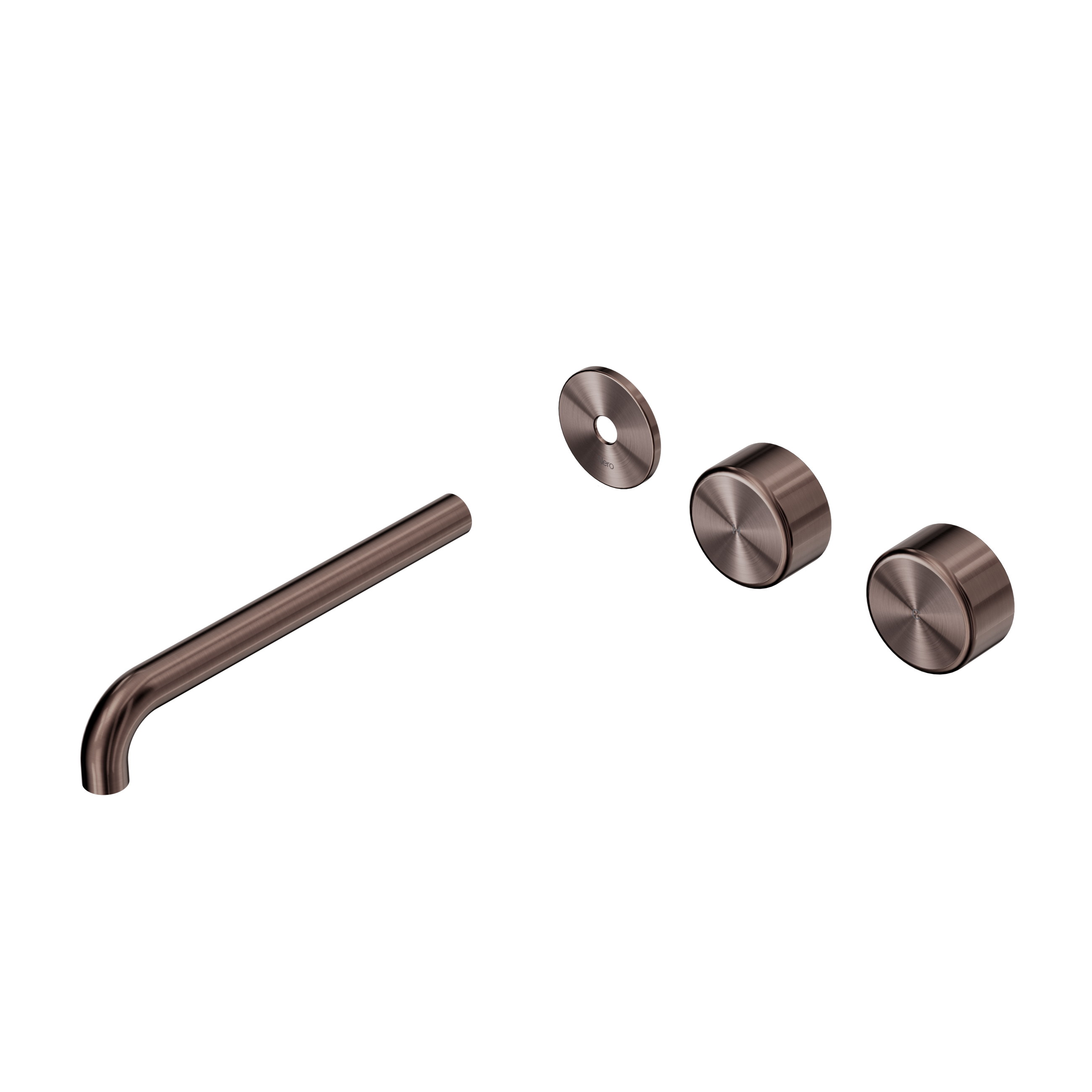 Serenity Wall Basin Set 220mm Offset Spout With Metal Handle Trim Kit Only Brushed Bronze