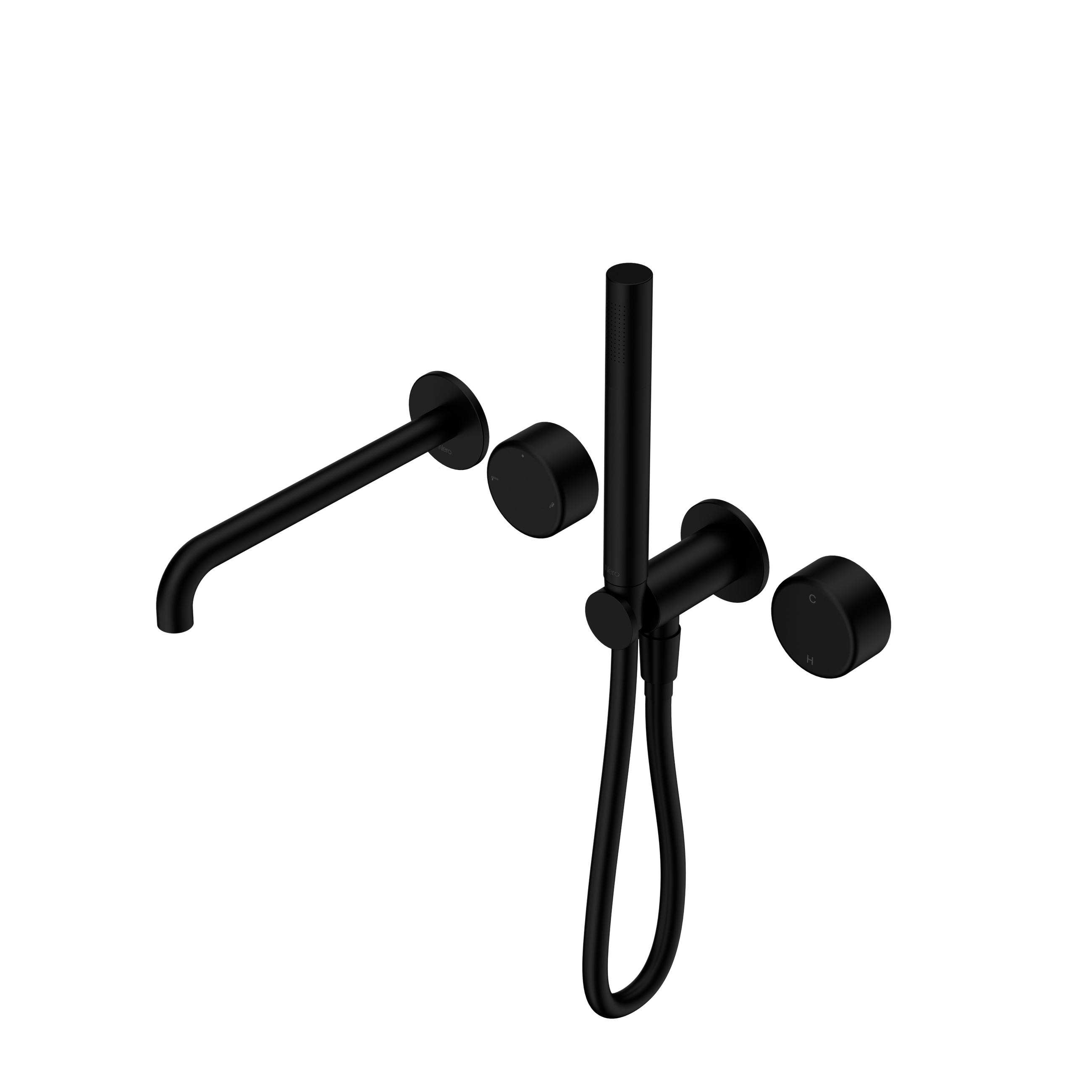 Serenity Progressive Shower System With Spout With Metal Handle And Slim Shower Matte Black