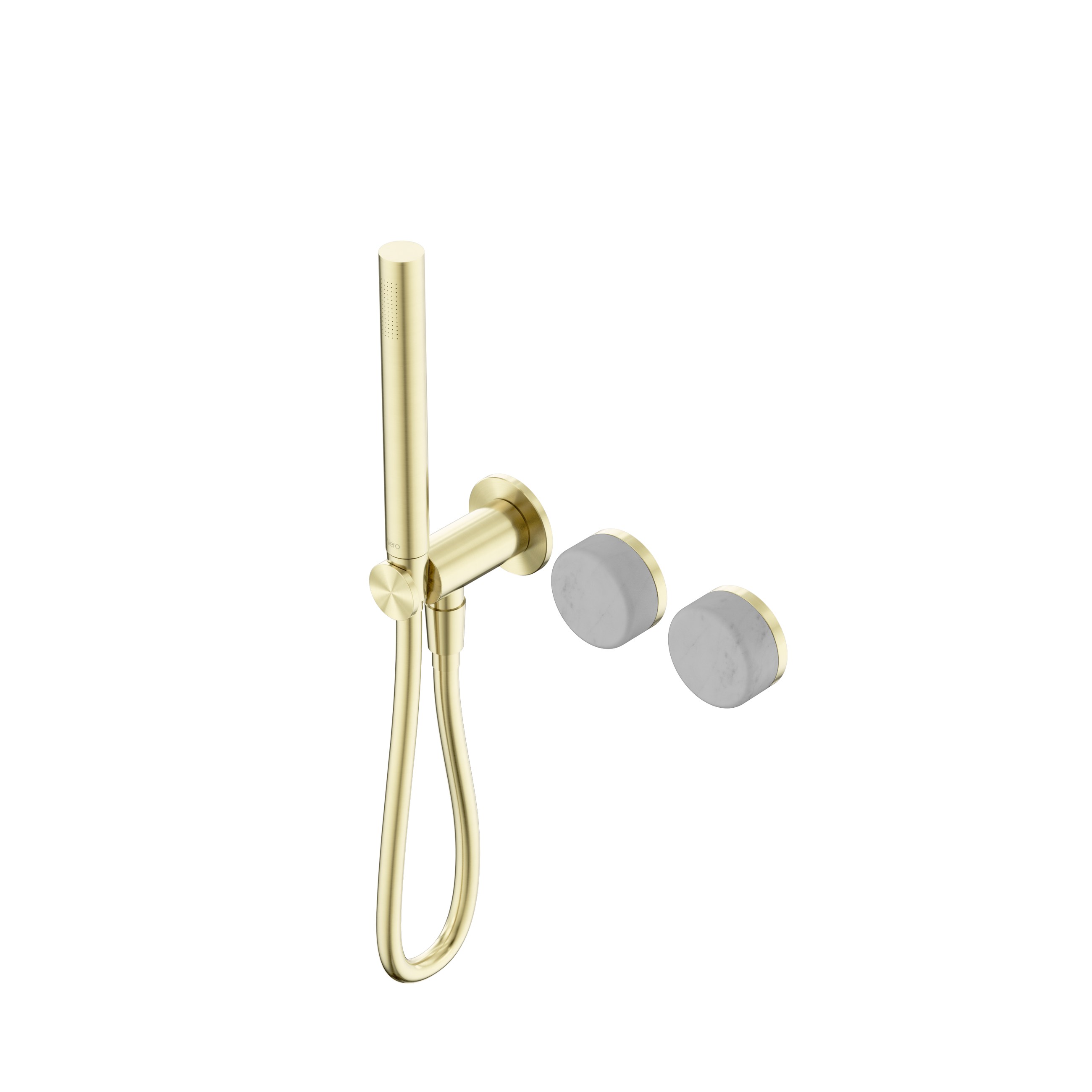 Serenity Progressive Shower System With Carrara Handle And Slim Shower Brushed Gold