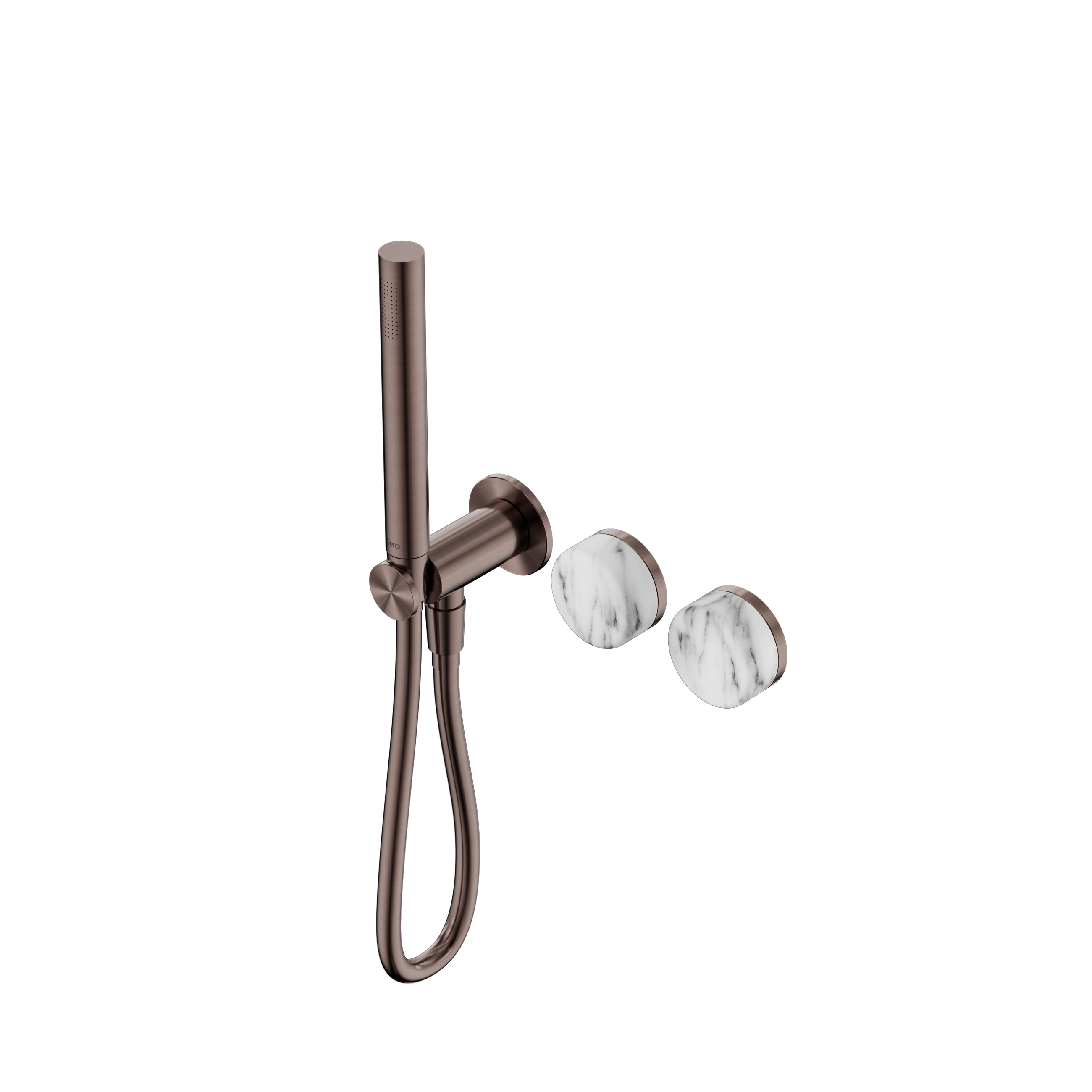 Serenity Progressive Shower System With Arabescato Corchia Handle And Slim Shower Brushed Bronze