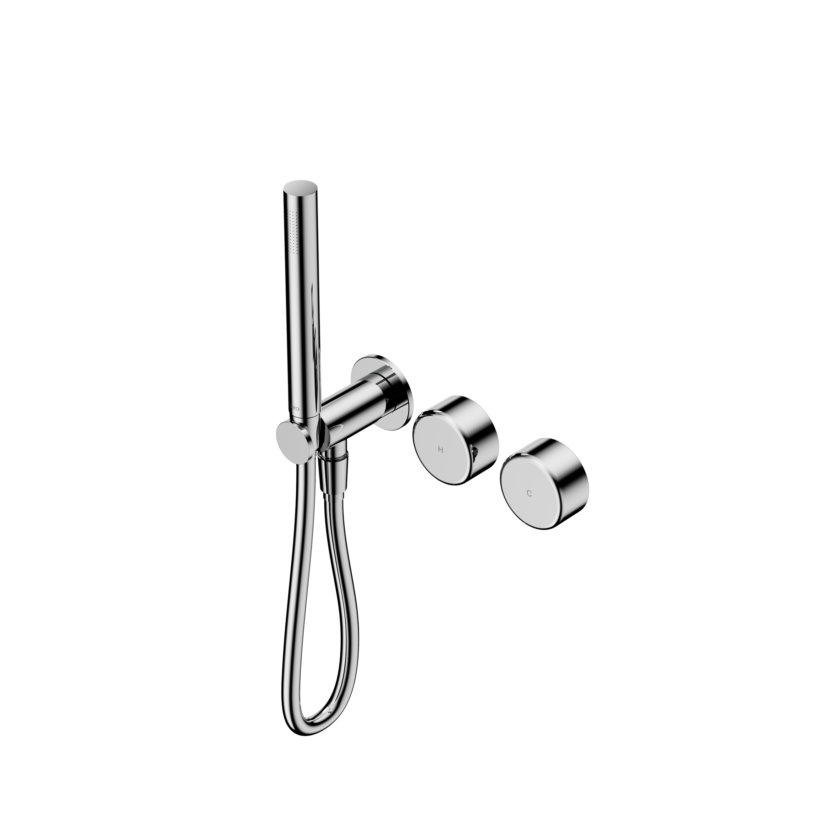 Serenity Progressive Shower System With Metal Handle And Slim Shower Chrome