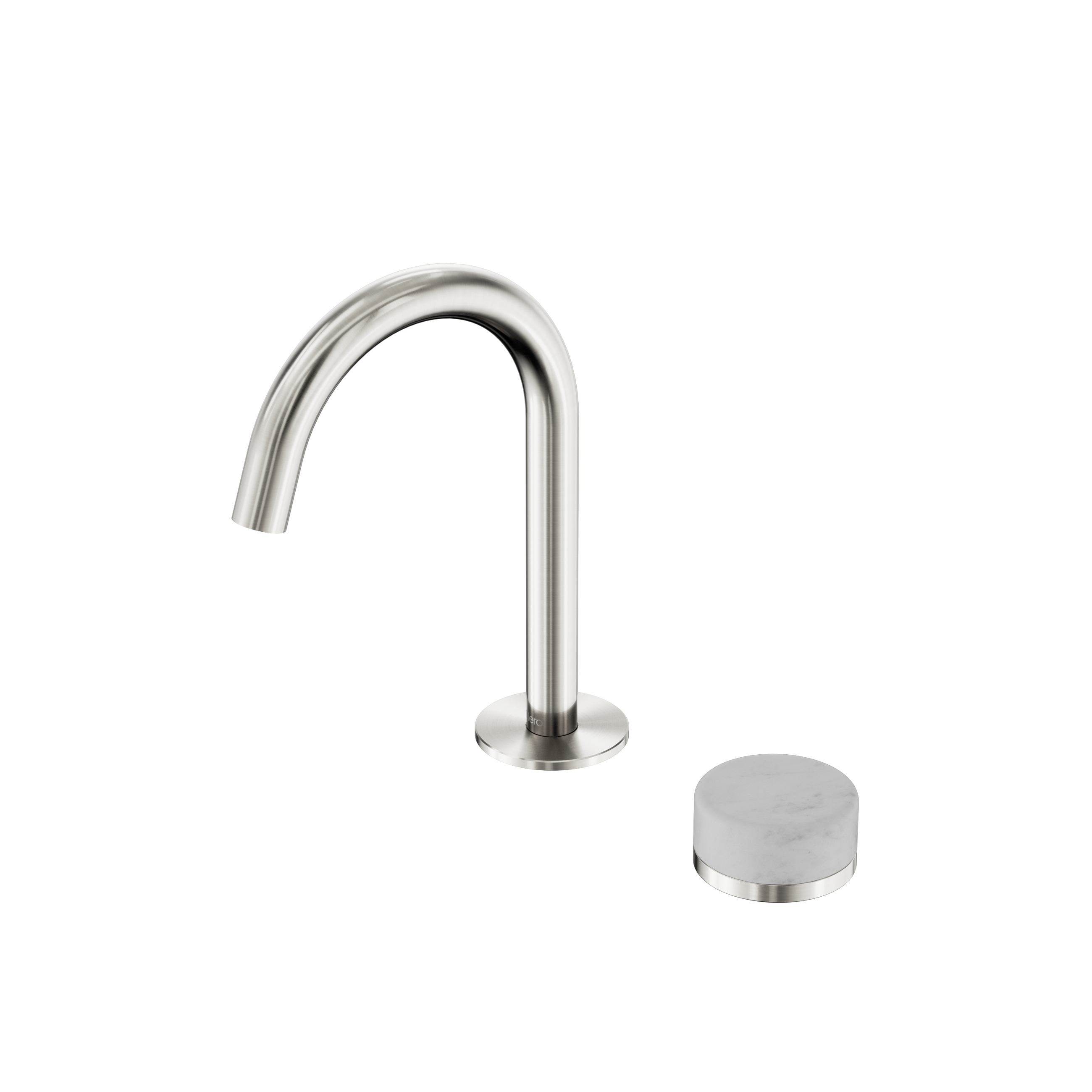 Serenity Progressive Basin Mixer Arc Spout With Carrara Handle Brushed Nickel