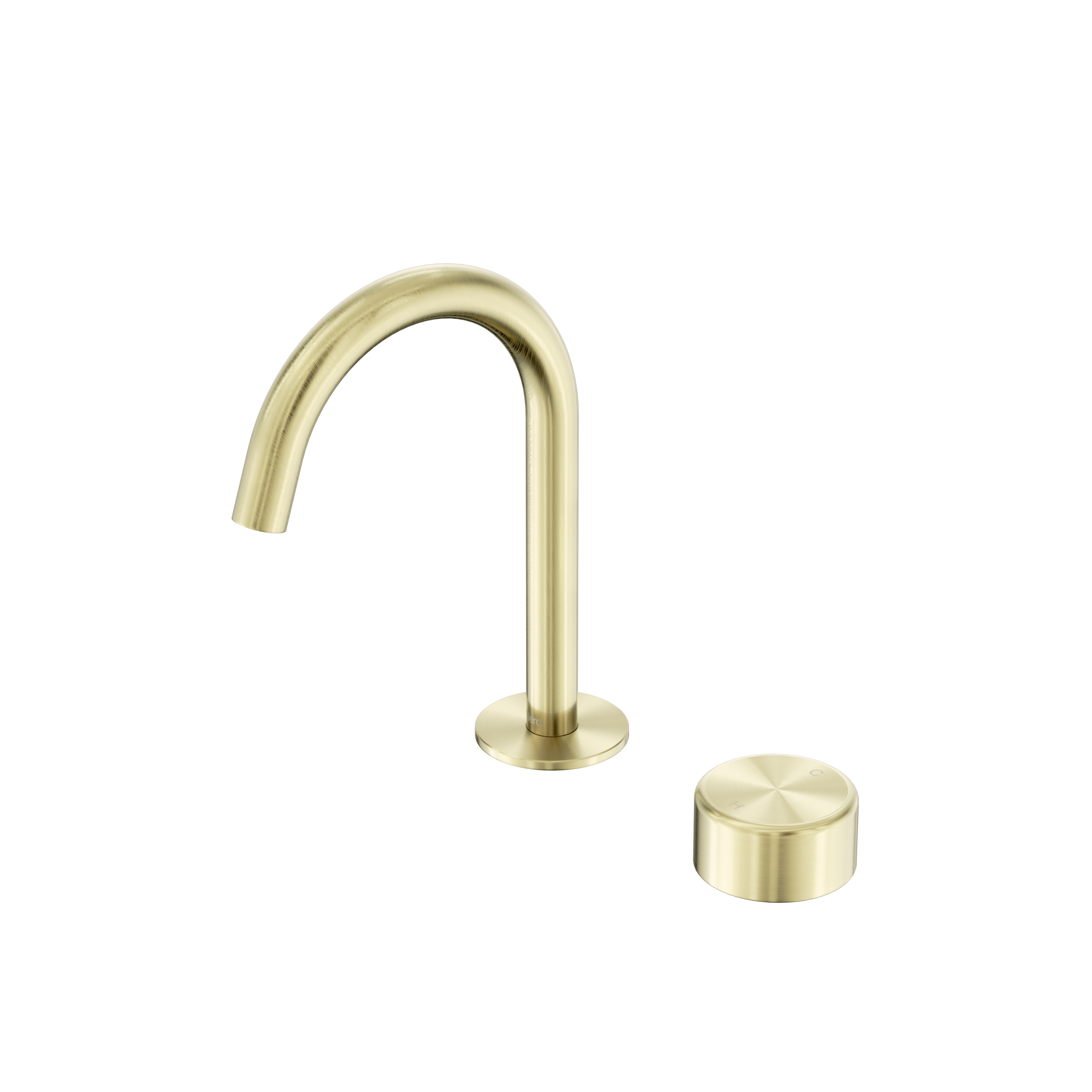 Serenity Progressive Basin Mixer Arc Spout With Metal Handle Brushed Gold