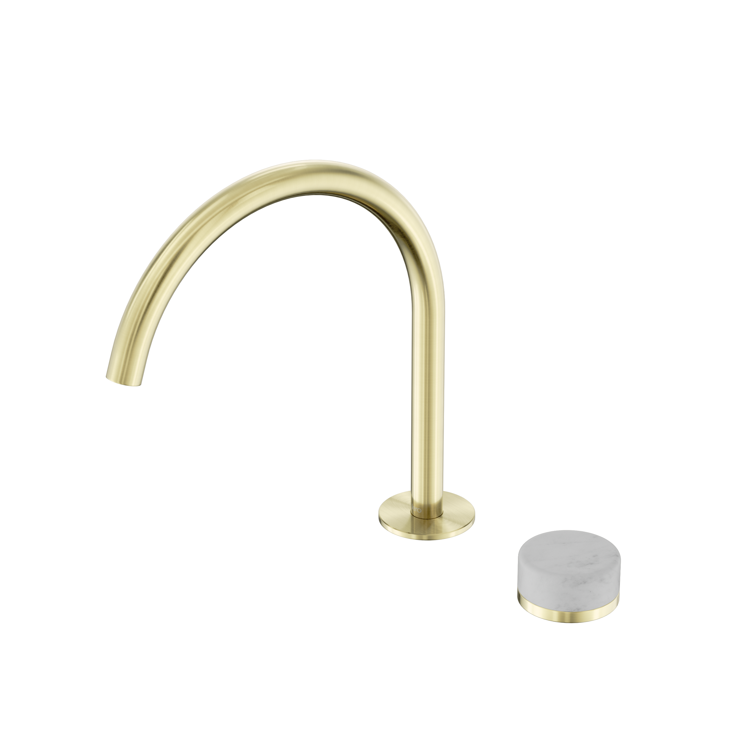 Serenity Progressive Bath/Kitchen Mixer Arc Spout With Carrara Handle Brushed Gold