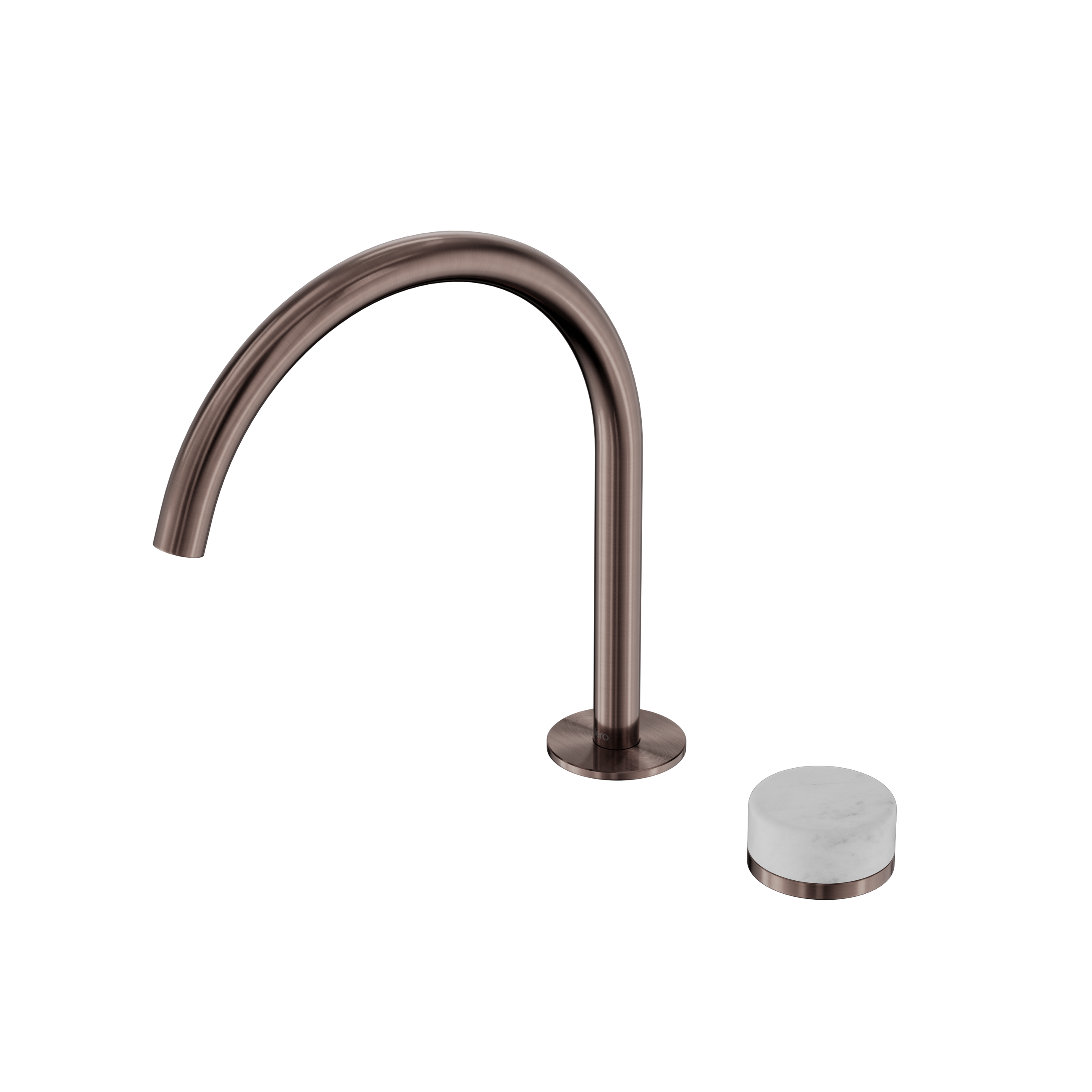 Serenity Progressive Bath/Kitchen Mixer Arc Spout With Carrara Handle Brushed Bronze