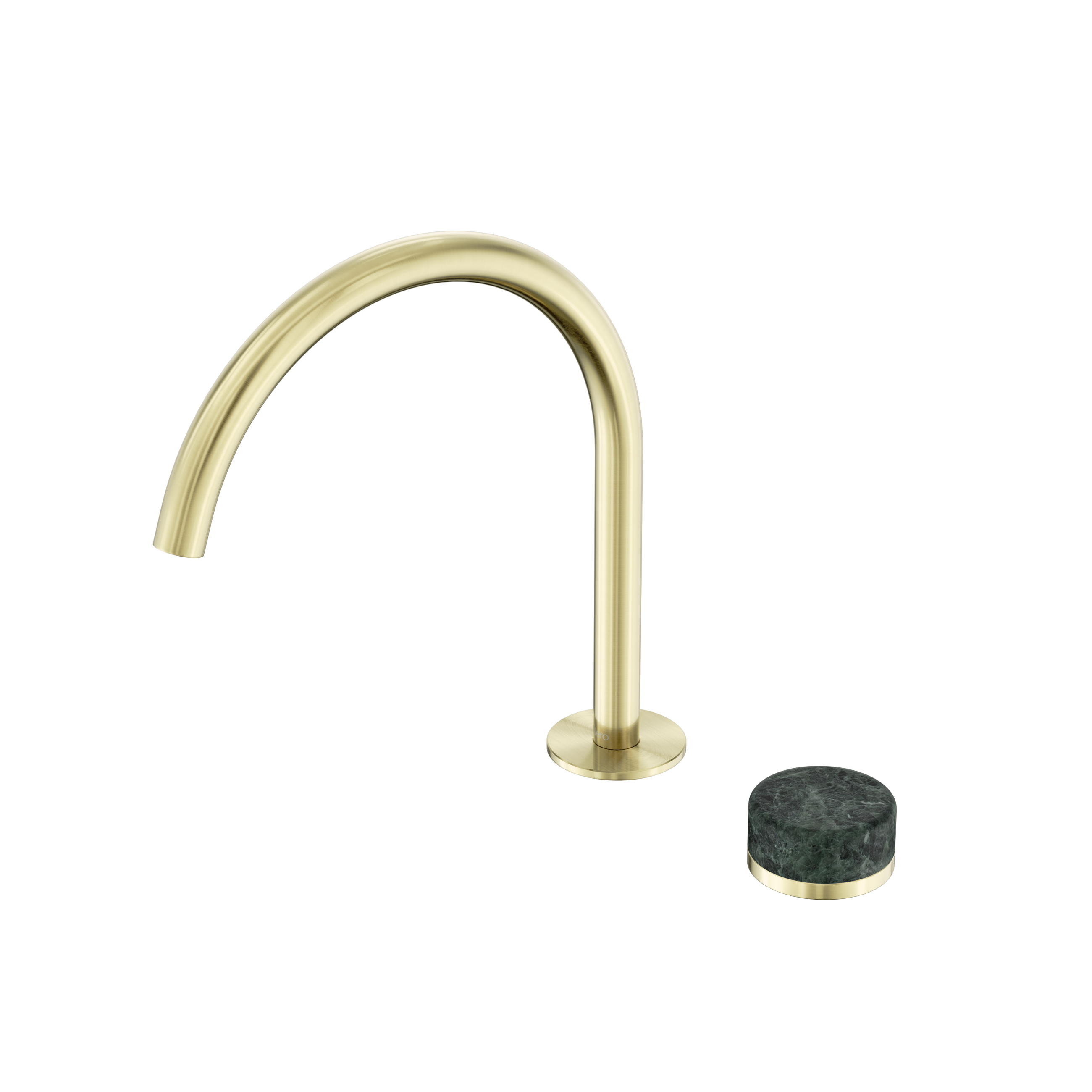 Serenity Progressive Bath/Kitchen Mixer Arc Spout With Verde Alpi Handle Brushed Gold