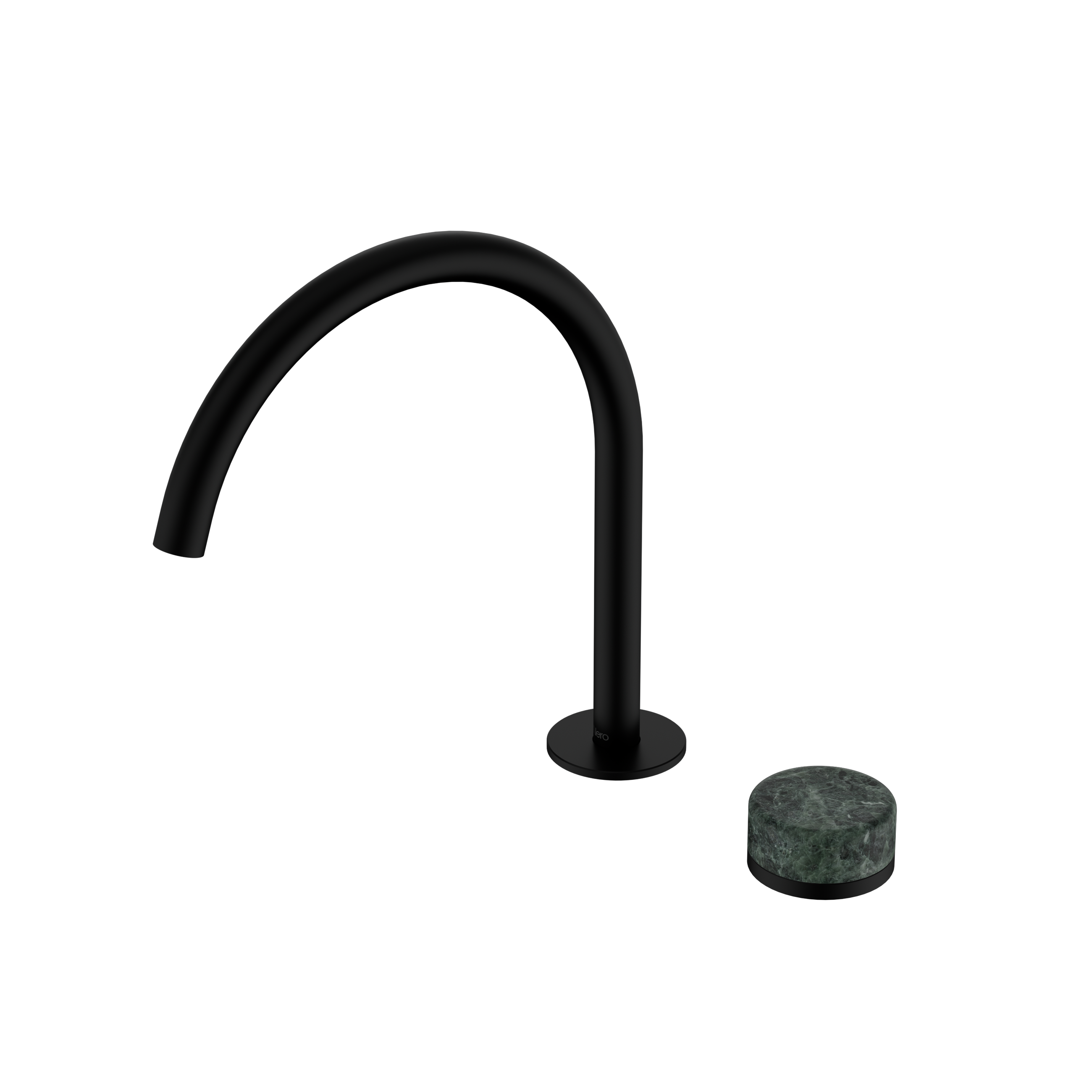 Serenity Progressive Bath/Kitchen Mixer Arc Spout With Verde Alpi Handle Matte Black