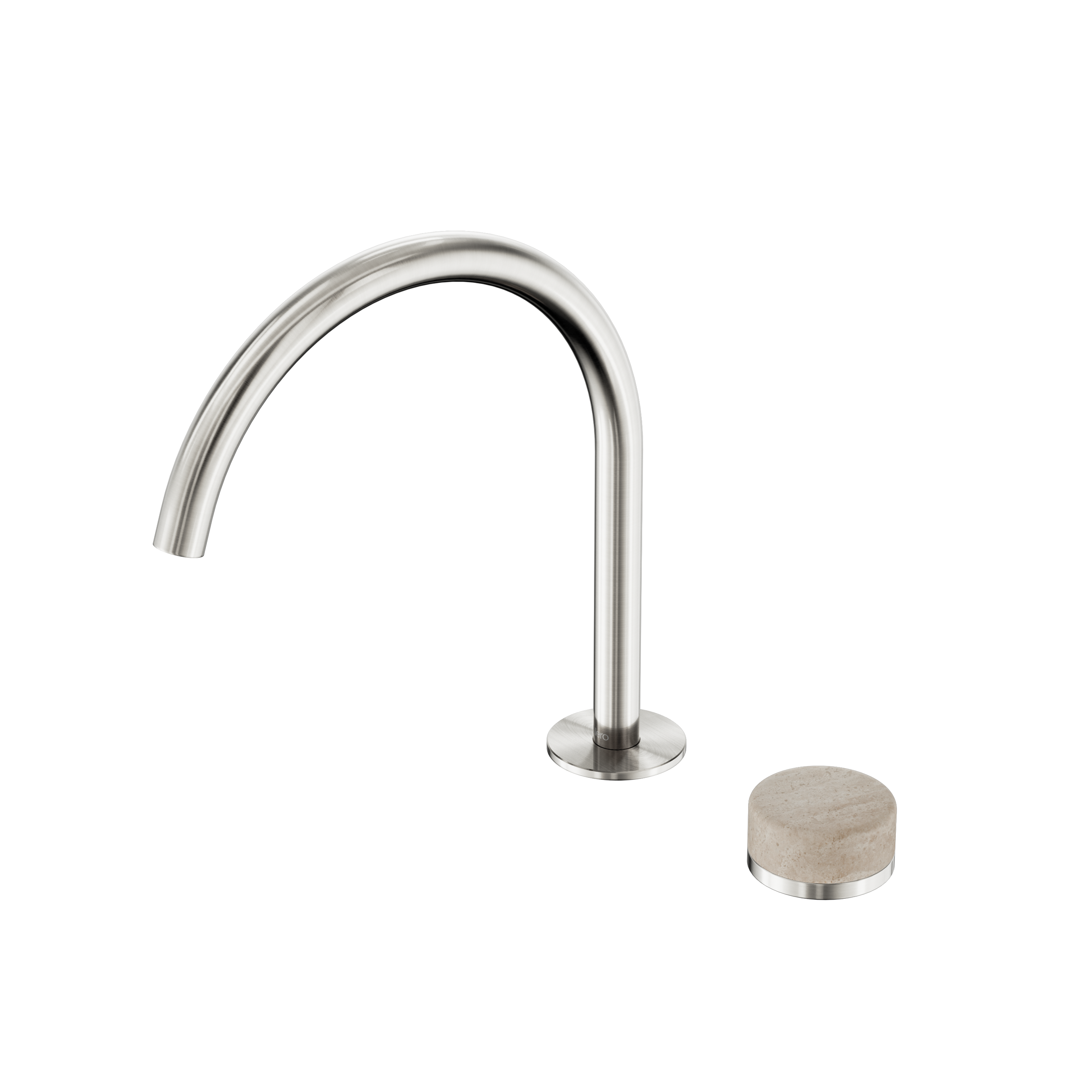 Serenity Progressive Bath/Kitchen Mixer Arc Spout With Rome Travertine Handle Brushed Nickel