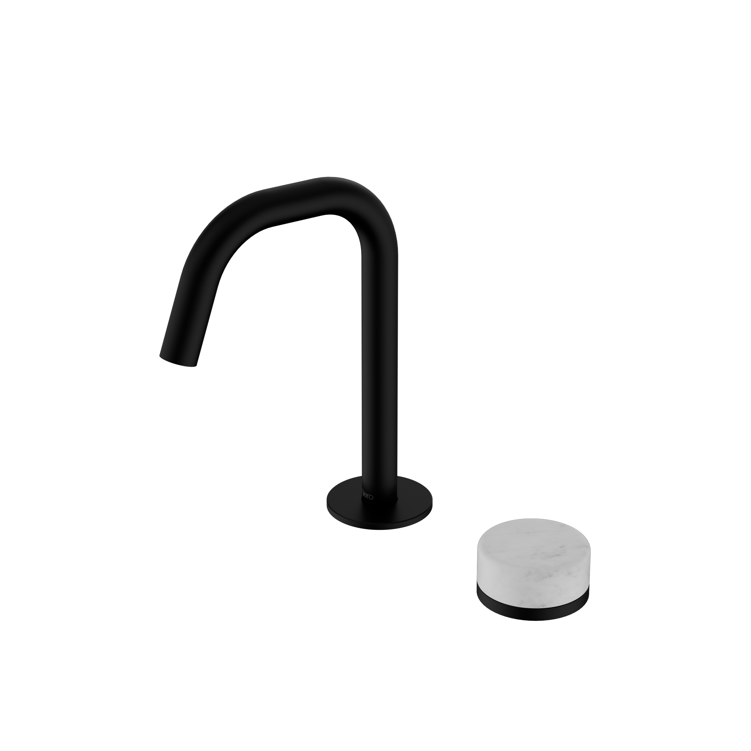 Serenity Progressive Basin Mixer Edge Spout With Carrara Handle Matte Black