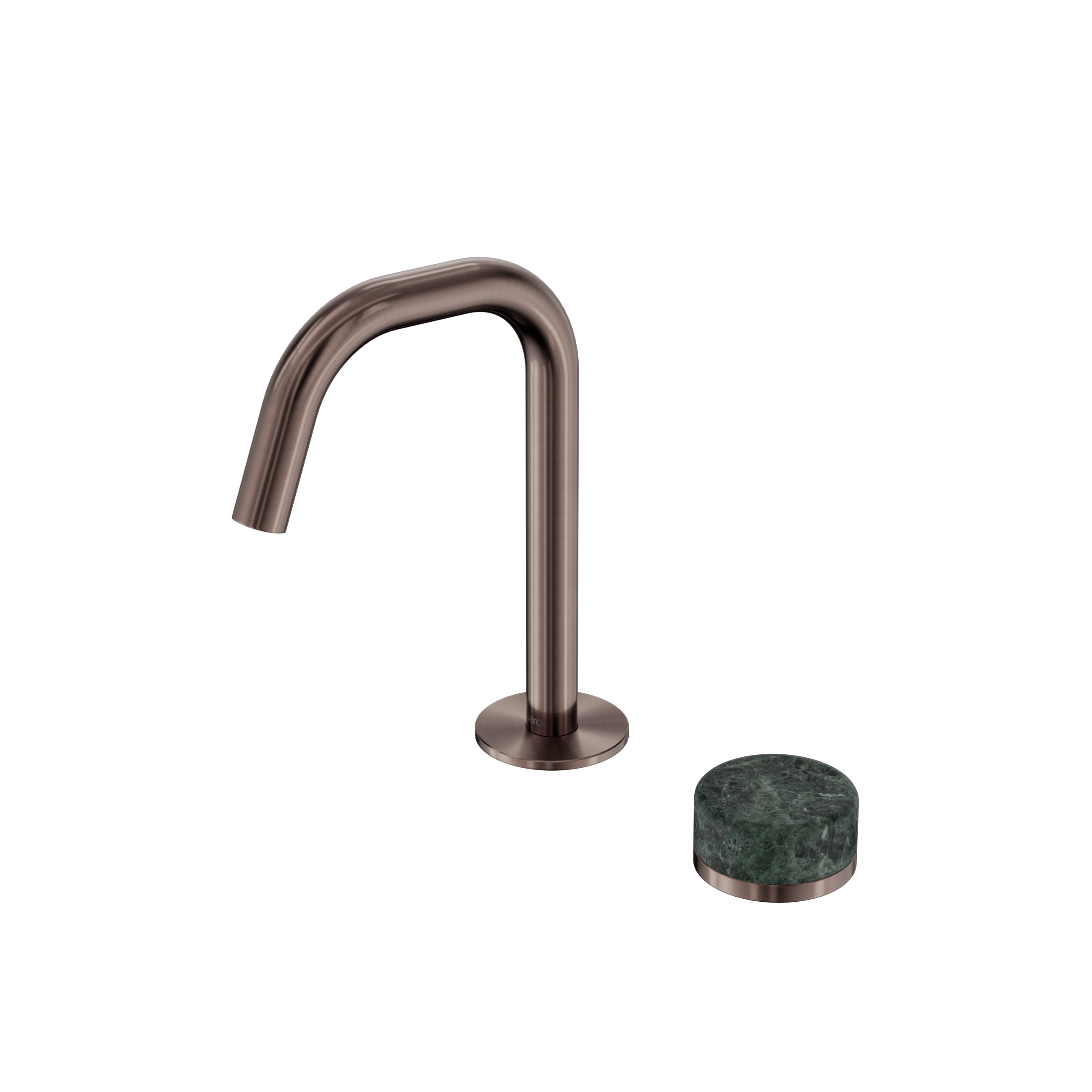 Serenity Progressive Basin Mixer Edge Spout With Verde Alpi Handle Brushed Bronze