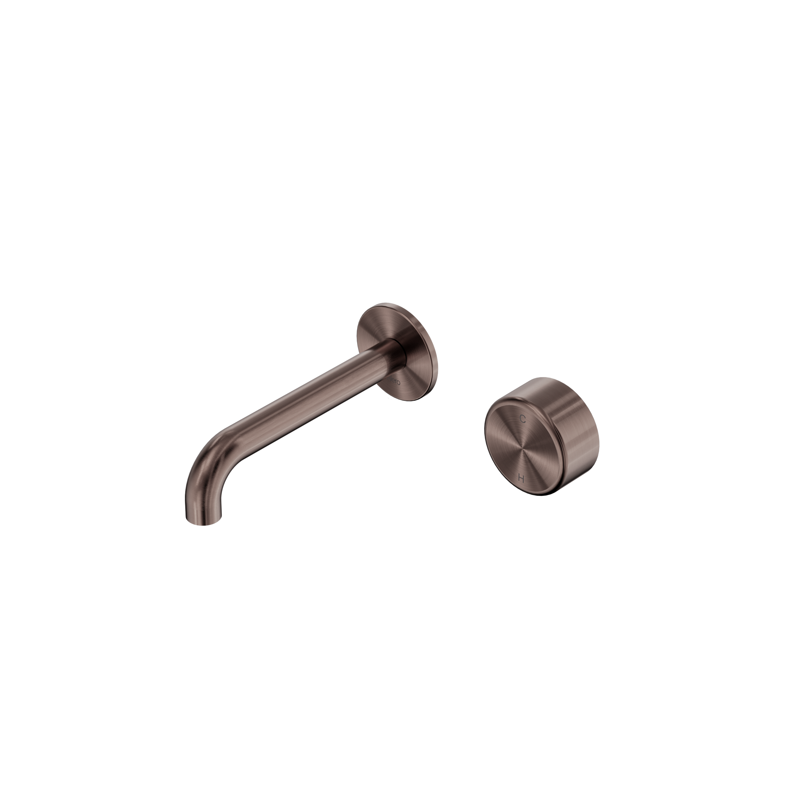 Serenity Progressive Wall Basin Mixer 160mm Spout With Metal Handle Brushed Bronze