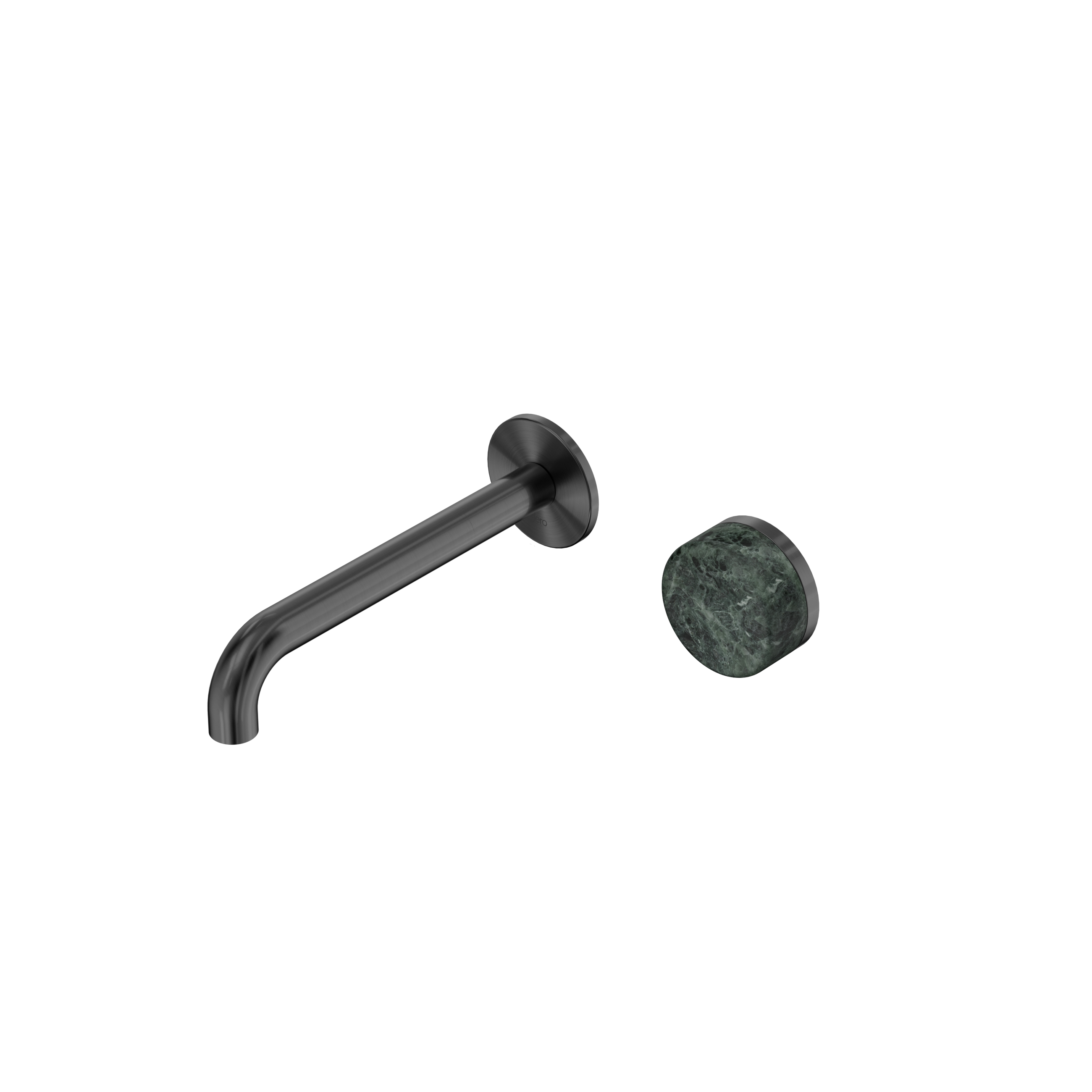 Serenity Progressive Wall Basin Mixer 185mm Spout With Verde Alpi Handle Gun Metal
