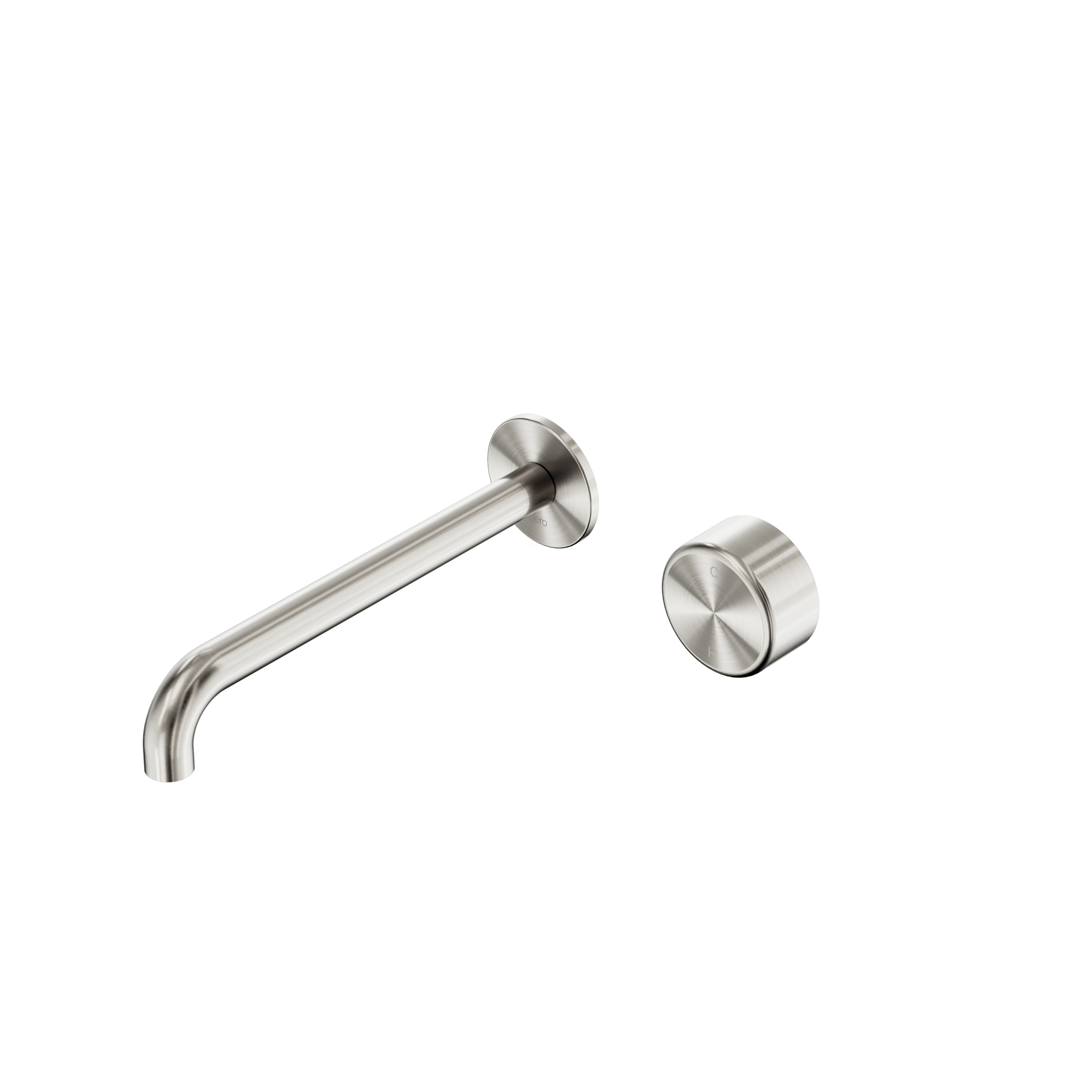 Serenity Progressive Wall Basin Mixer 220mm Spout With Metal Handle Brushed Nickel