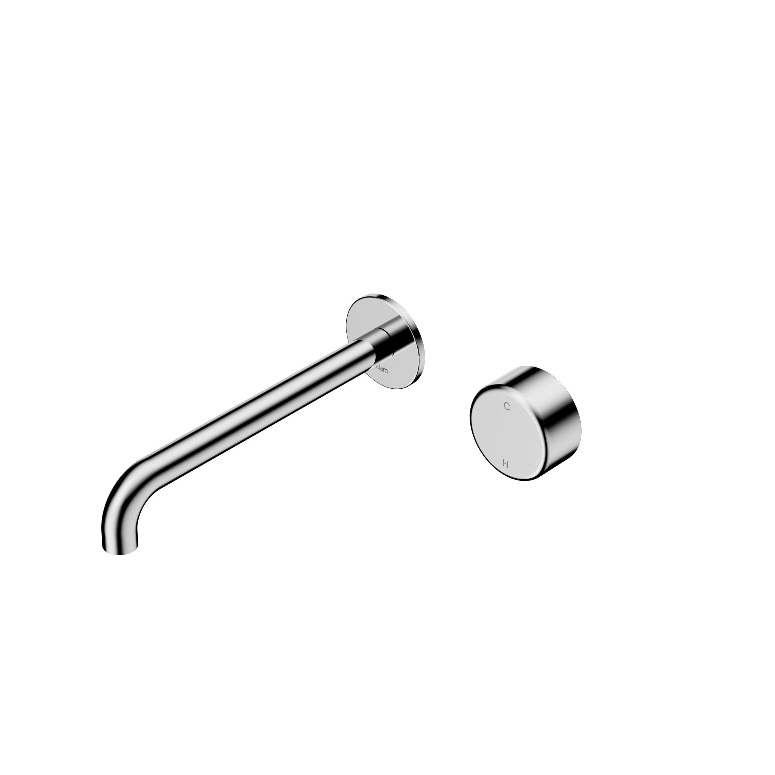 Serenity Progressive Wall Basin Mixer 220mm Spout With Metal Handle Chrome