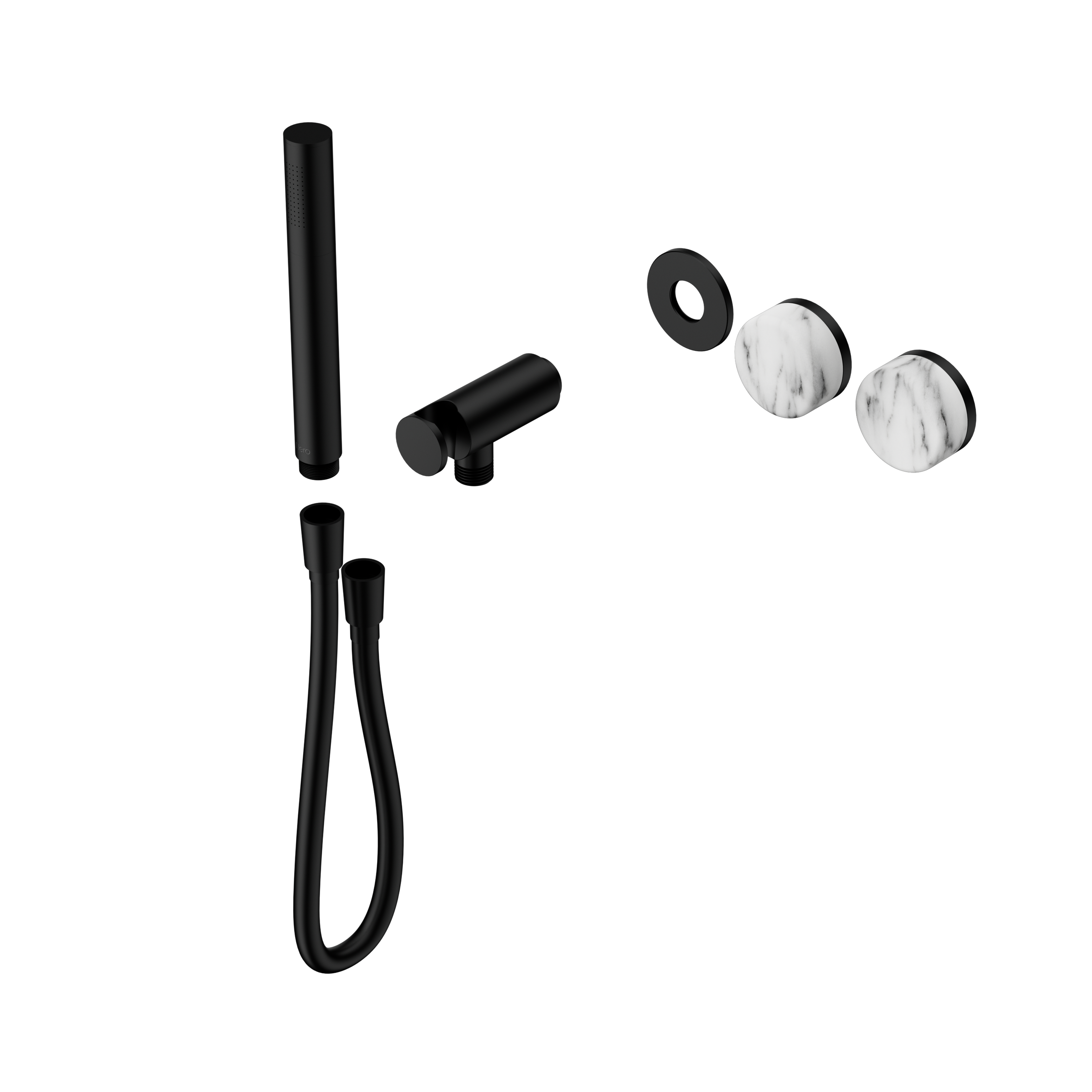 Serenity Progressive Shower System With Arabescato Corchia Handle And Slim Shower Trim Kit Only Matte Black