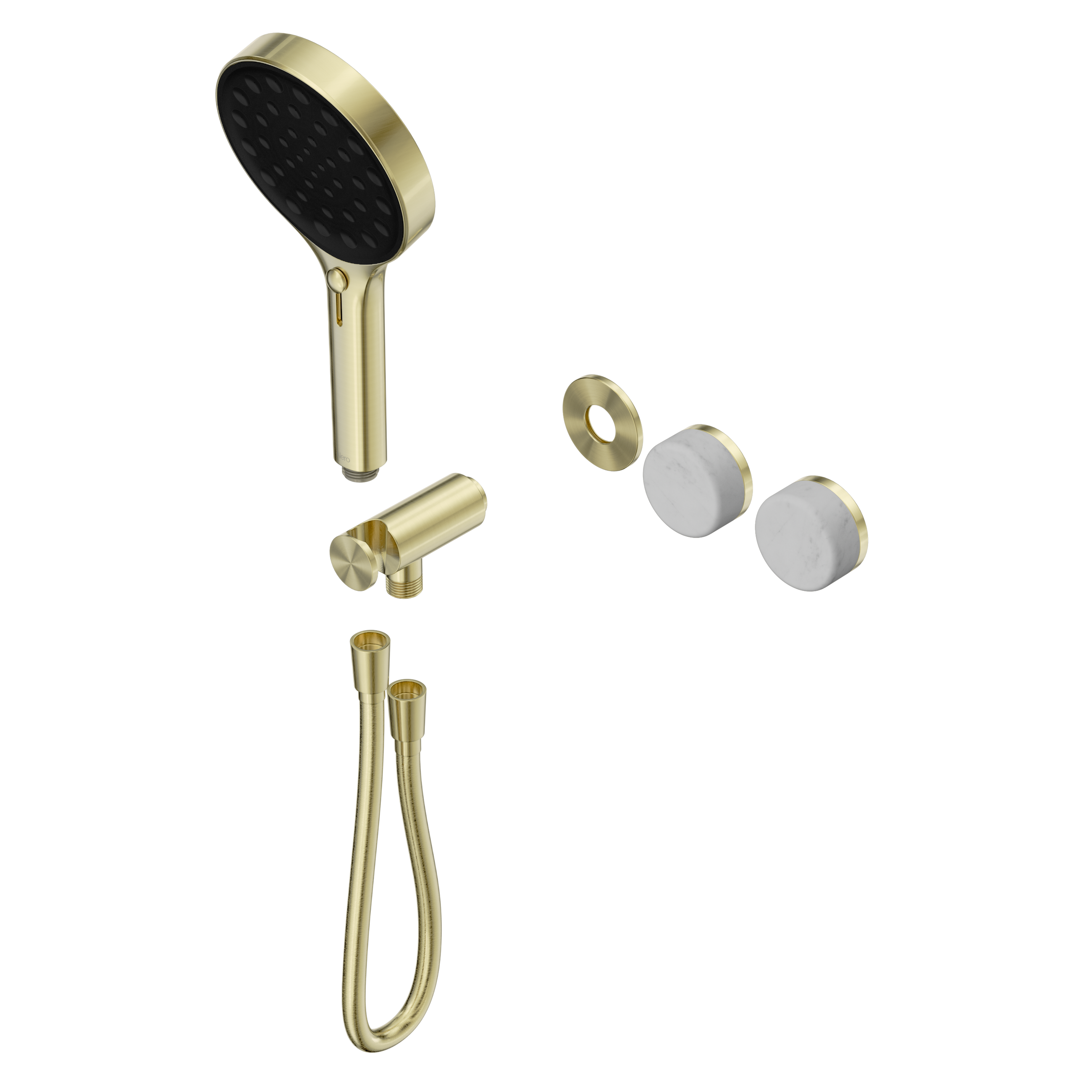 Serenity Progressive Shower System With Carrara Handle And Serenity Hand Shower Trim Kit Only Brushed Gold