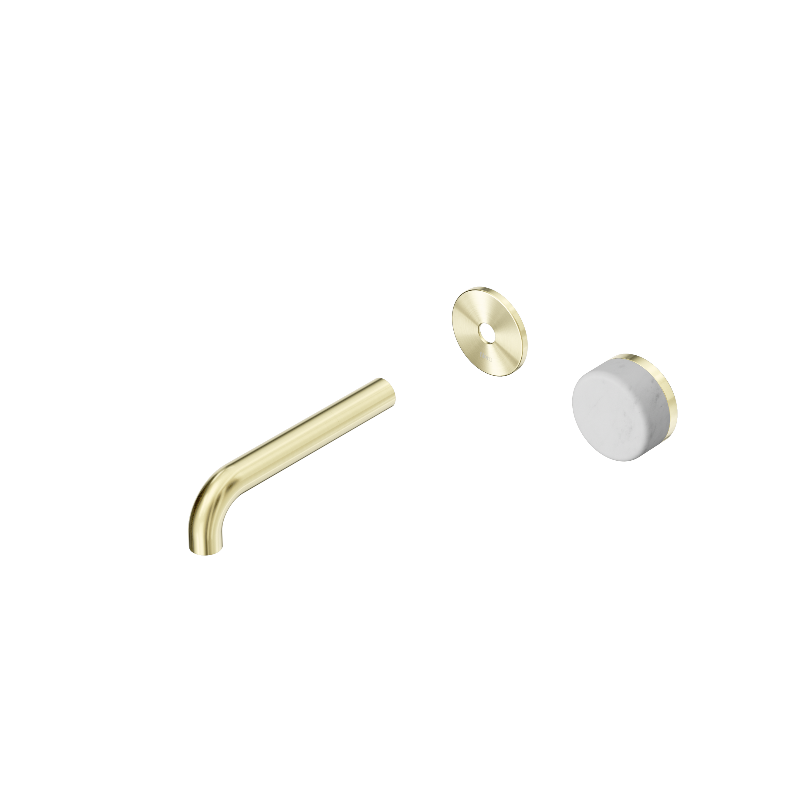 Serenity Progressive Wall Basin Mixer 160mm Spout With Carrara Handle Trim Kit Only Brushed Gold