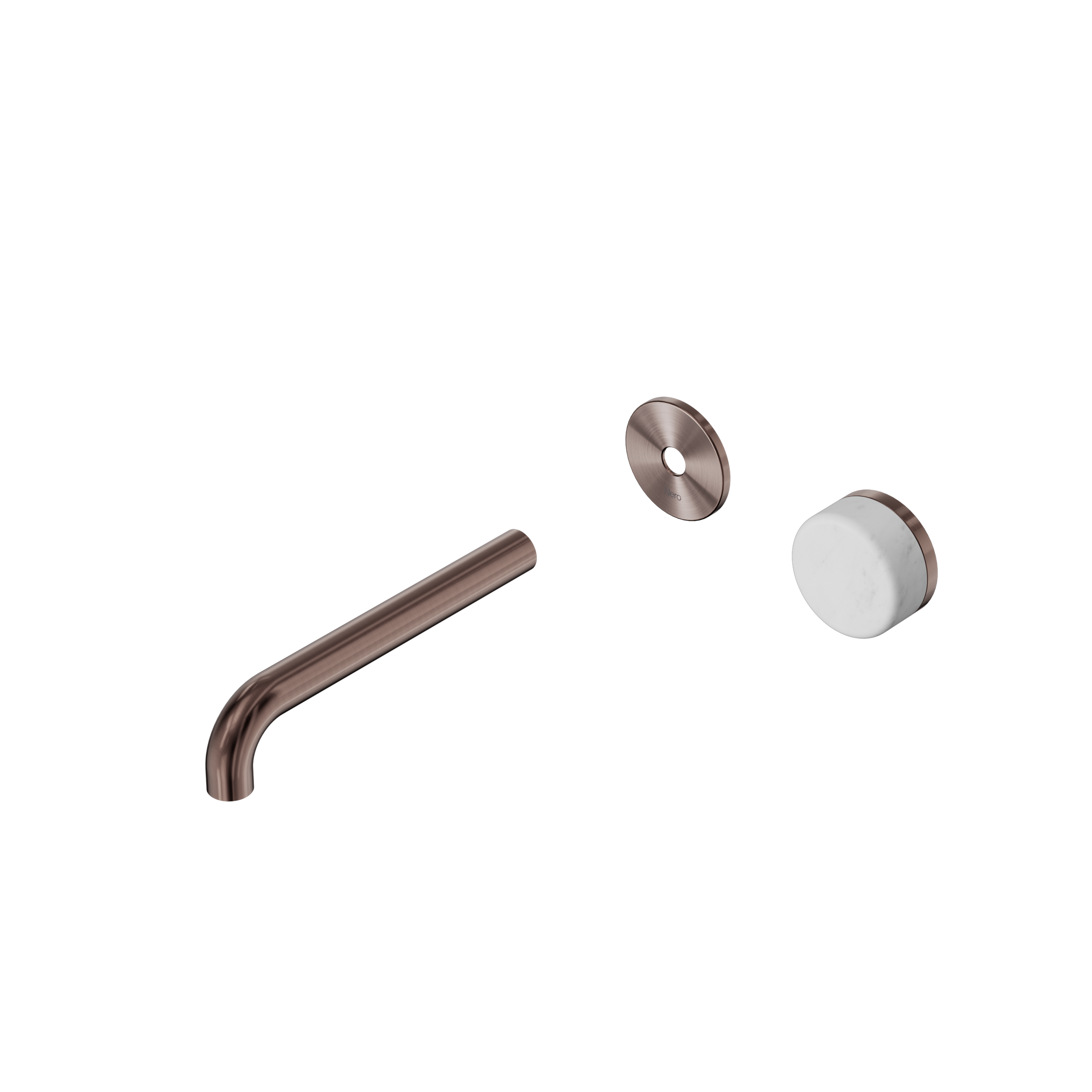 Serenity Progressive Wall Basin Mixer 185mm Spout With Carrara Handle Trim Kit Only Brushed Bronze