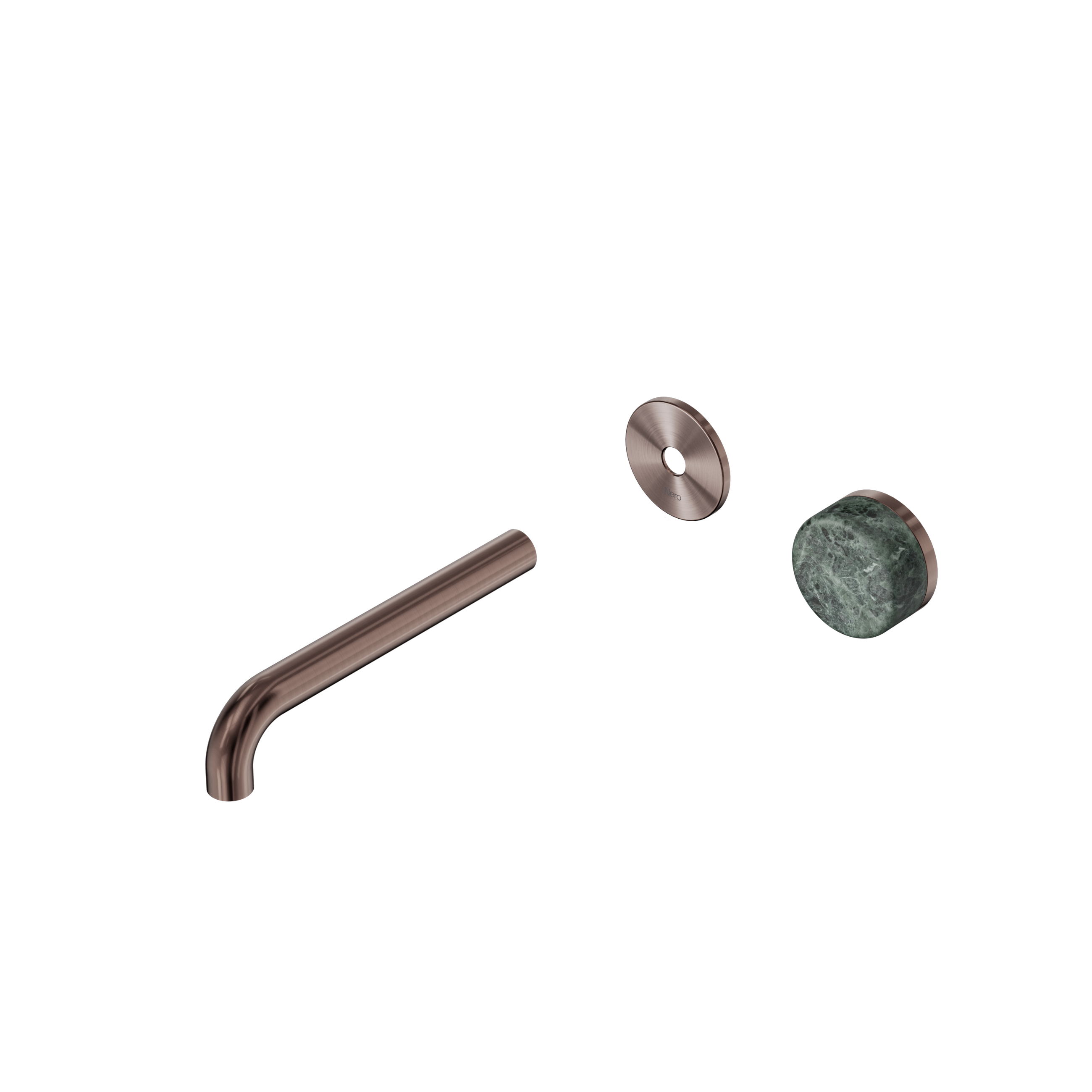 Serenity Progressive Wall Basin Mixer 185mm Spout With Verde Alpi Handle Trim Kit Only Brushed Bronze