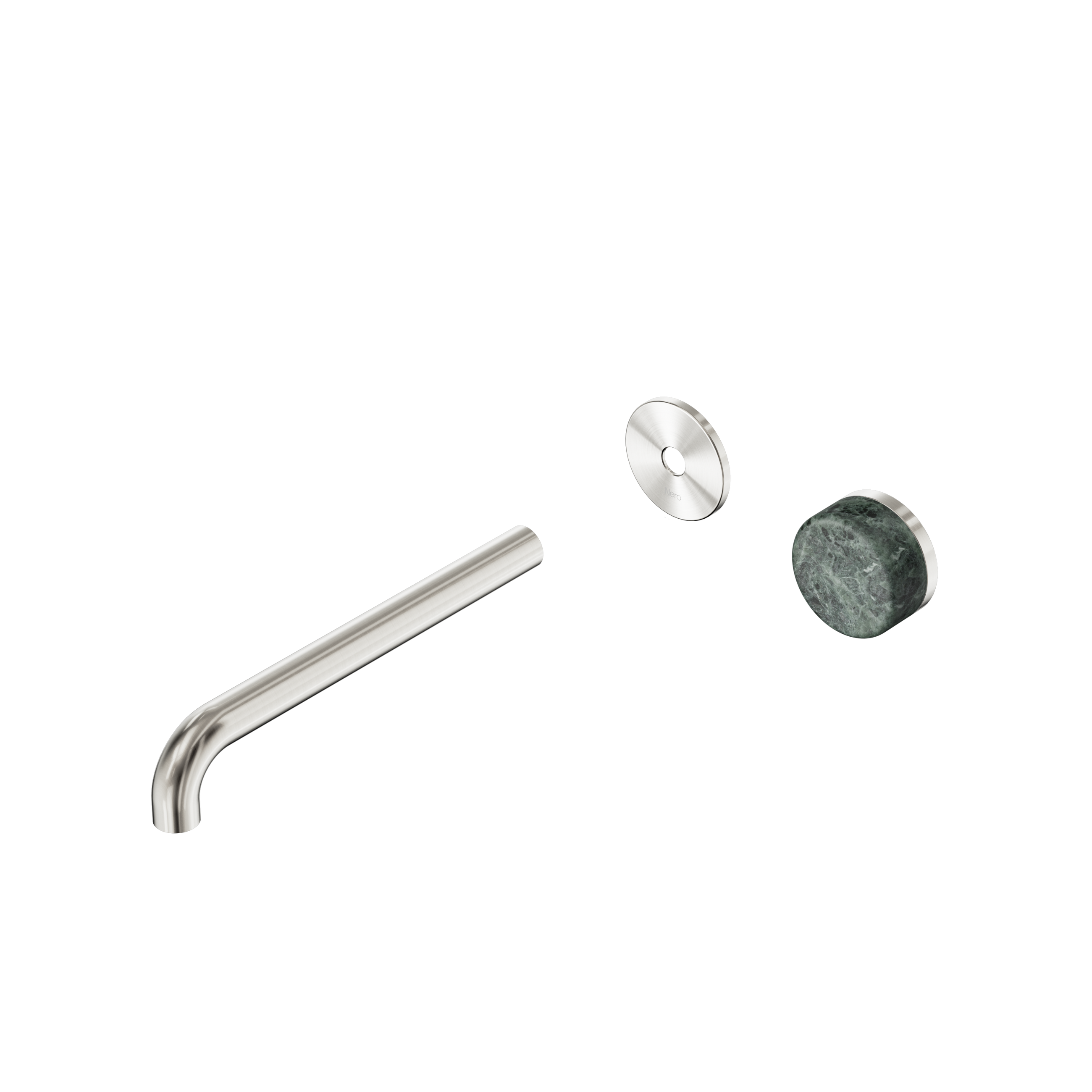 Serenity Progressive Wall Basin Mixer 220mm Spout With Verde Alpi Handle Trim Kit Only Brushed Nickel