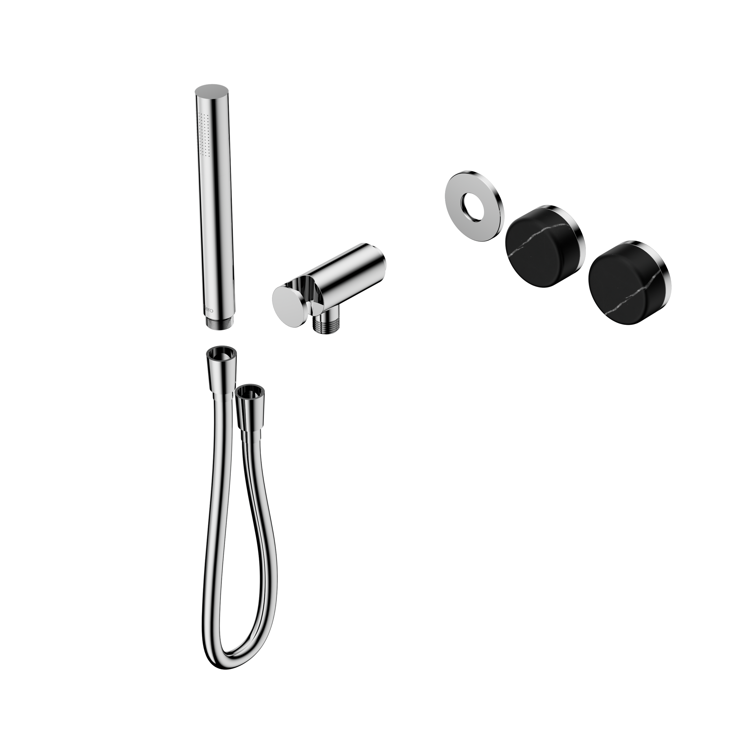 Serenity Progressive Shower System With Marquina Black Handle And Slim Shower Trim Kit Only Chrome