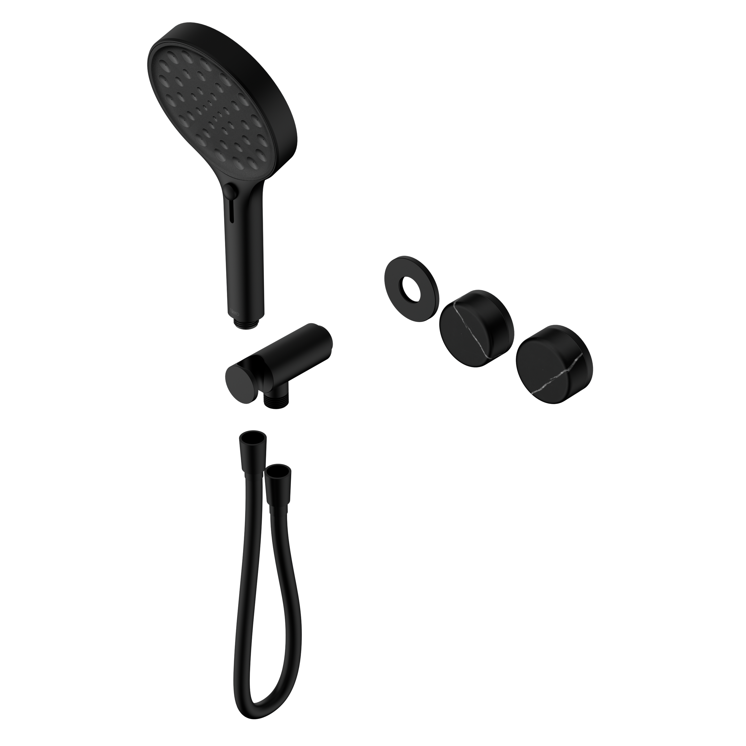 Serenity Progressive Shower System With Marquina Black Handle And Serenity Hand Shower Trim Kit Only Matte Black