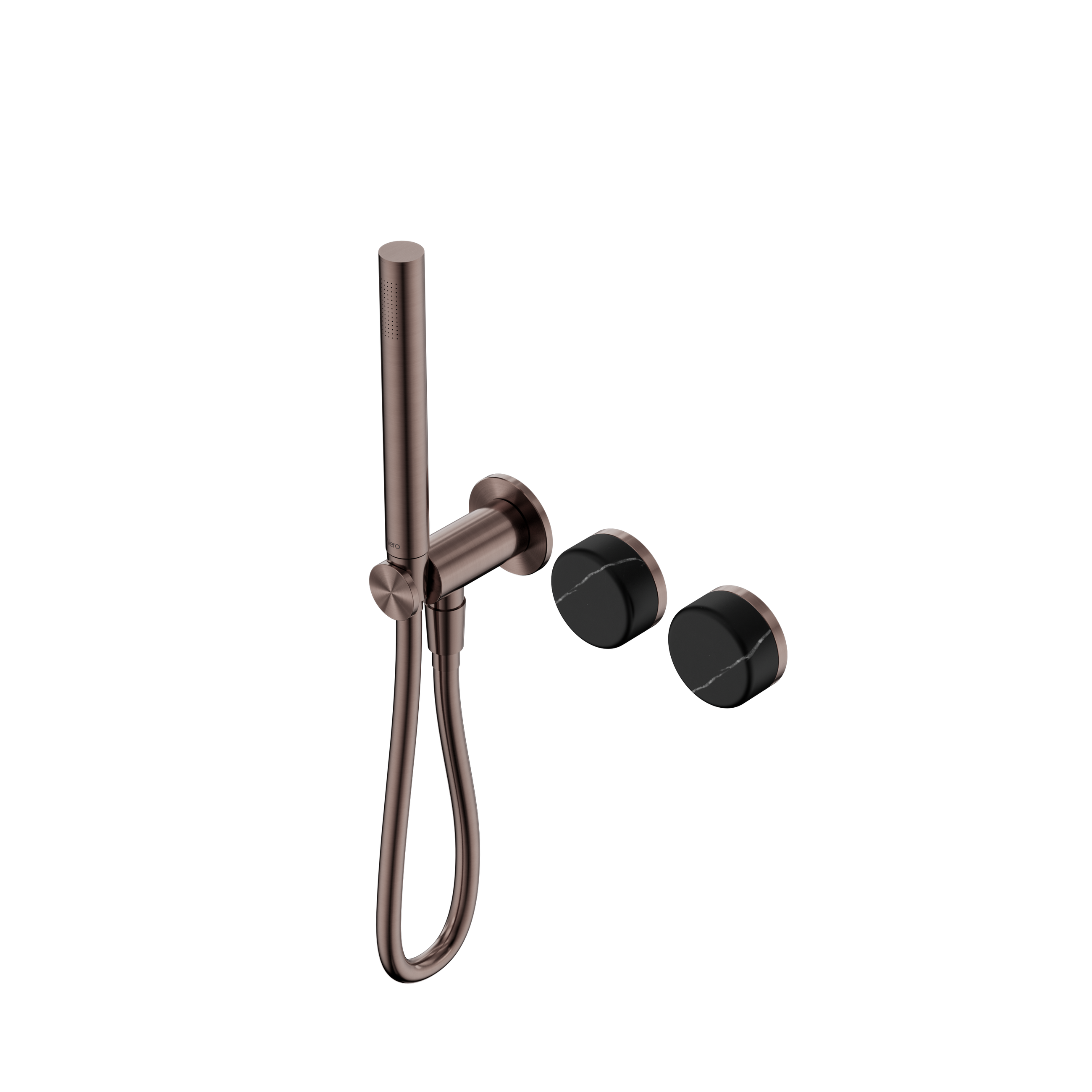 Serenity Progressive Shower System With Marquina Black Handle And Slim Shower Brushed Bronze
