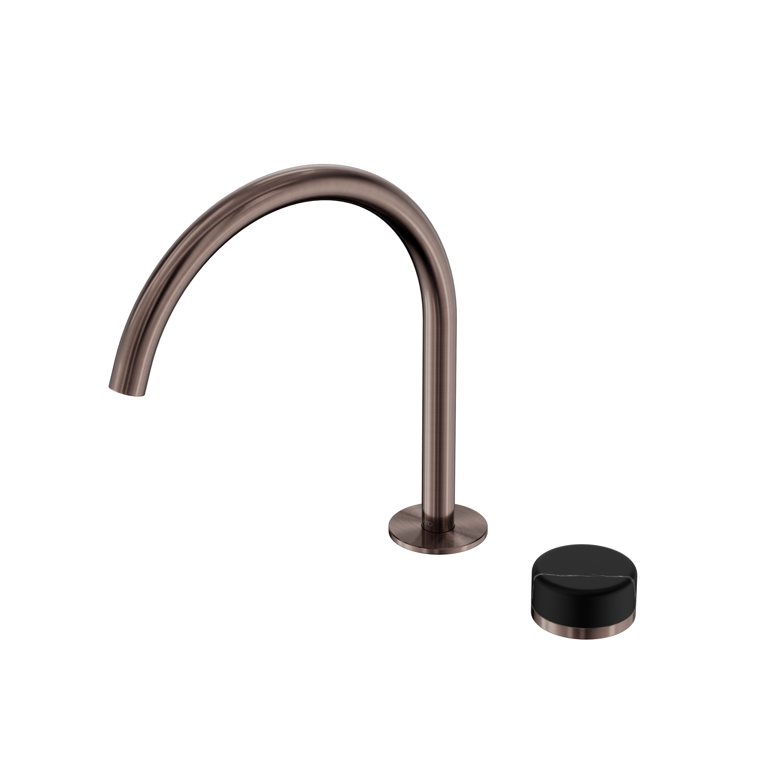 Serenity Progressive Bath/Kitchen Mixer Arc Spout With Marquina Black Handle Brushed Bronze