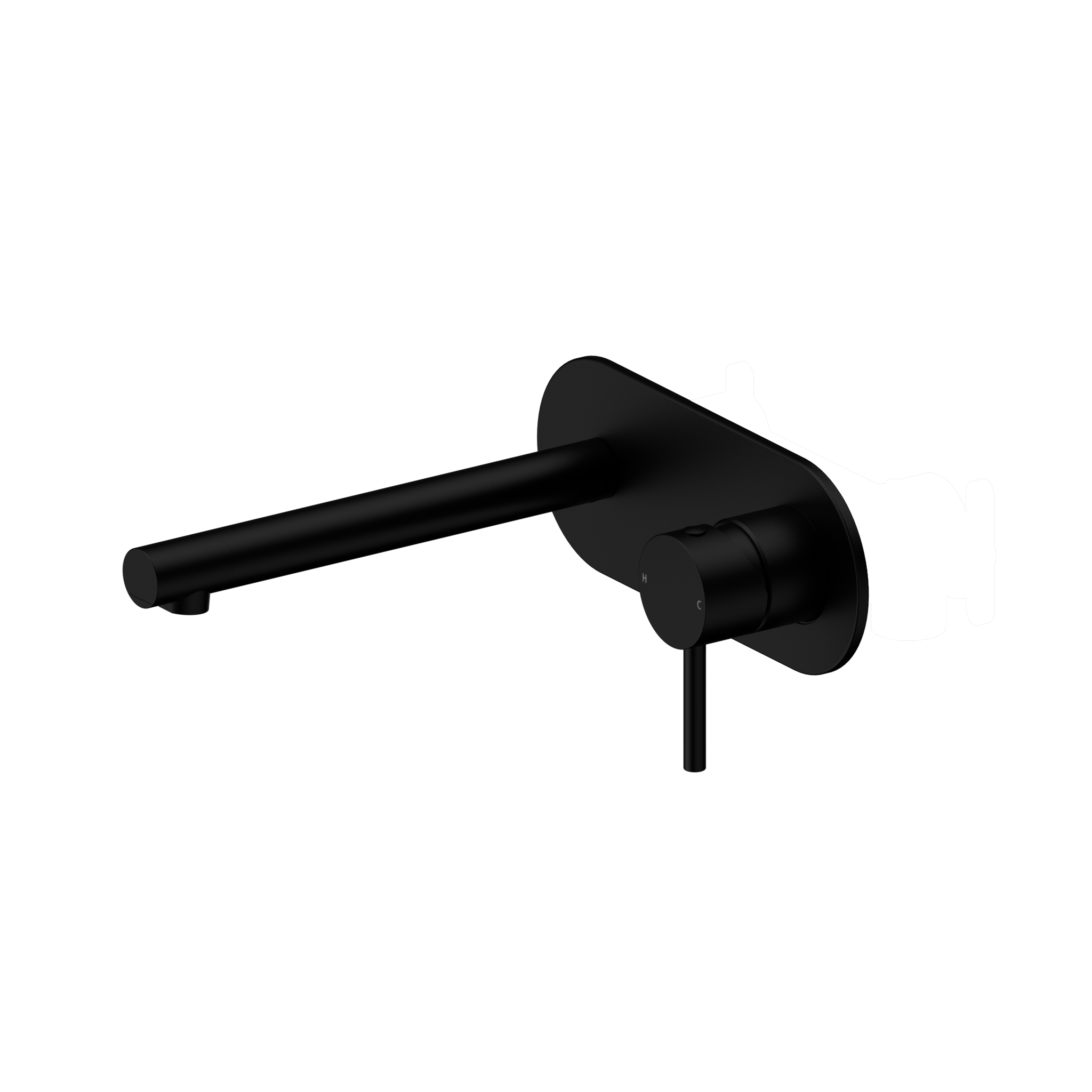 Dolce II Wall Basin/Bath Mixer Matte Black