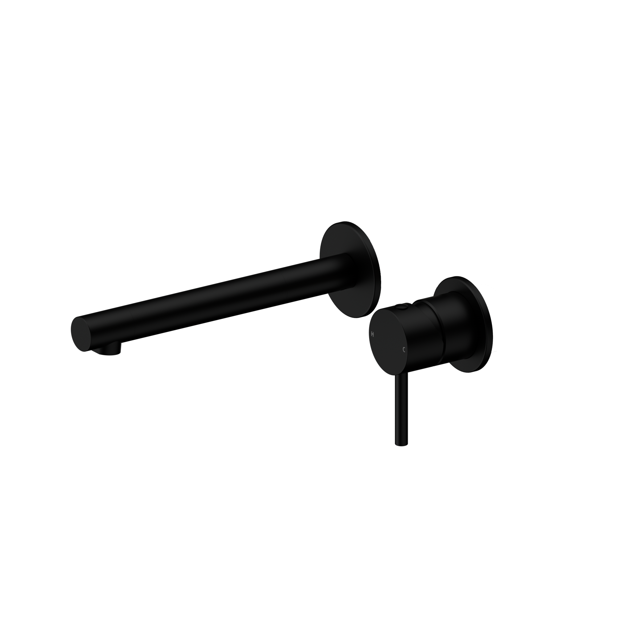 Dolce II Wall Basin/Bath Mixer Separate Back Plate Matte Black