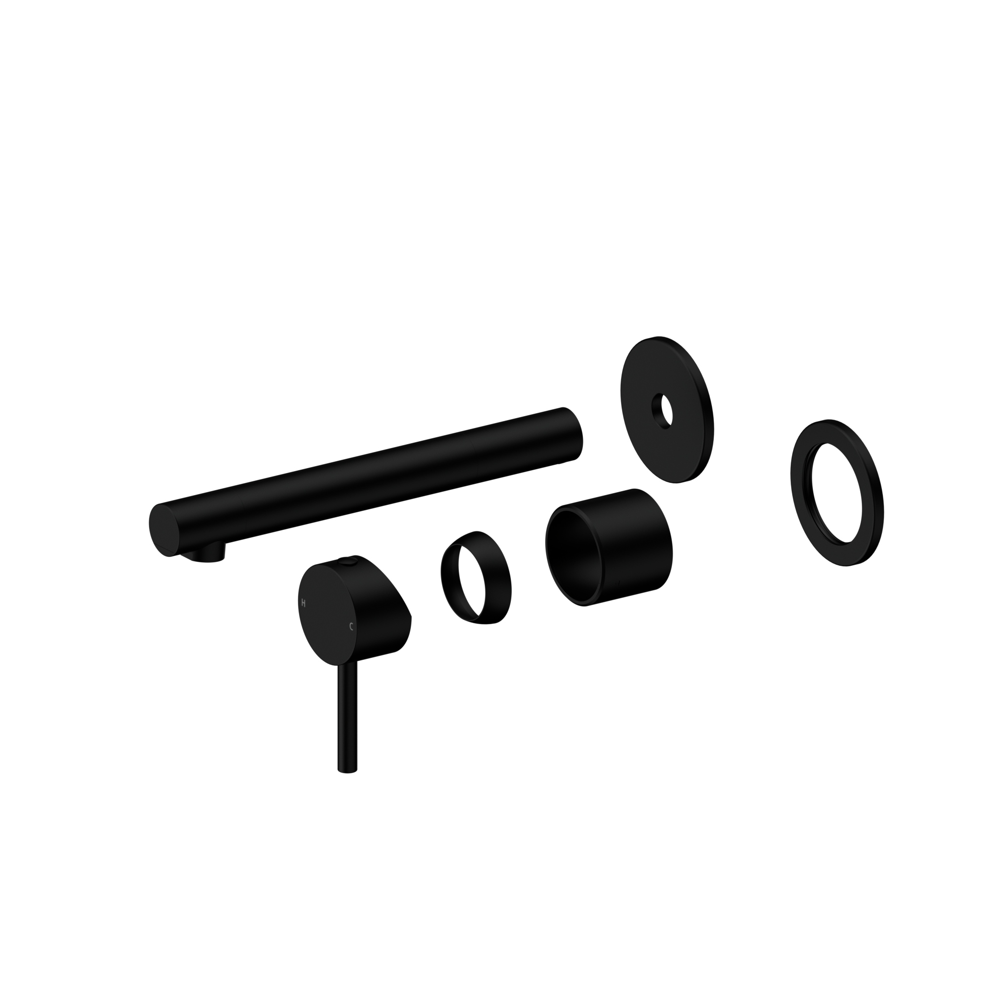 Dolce II Wall Basin/Bath Mixer Separate Back Plate Trim Kits Only Matte Black