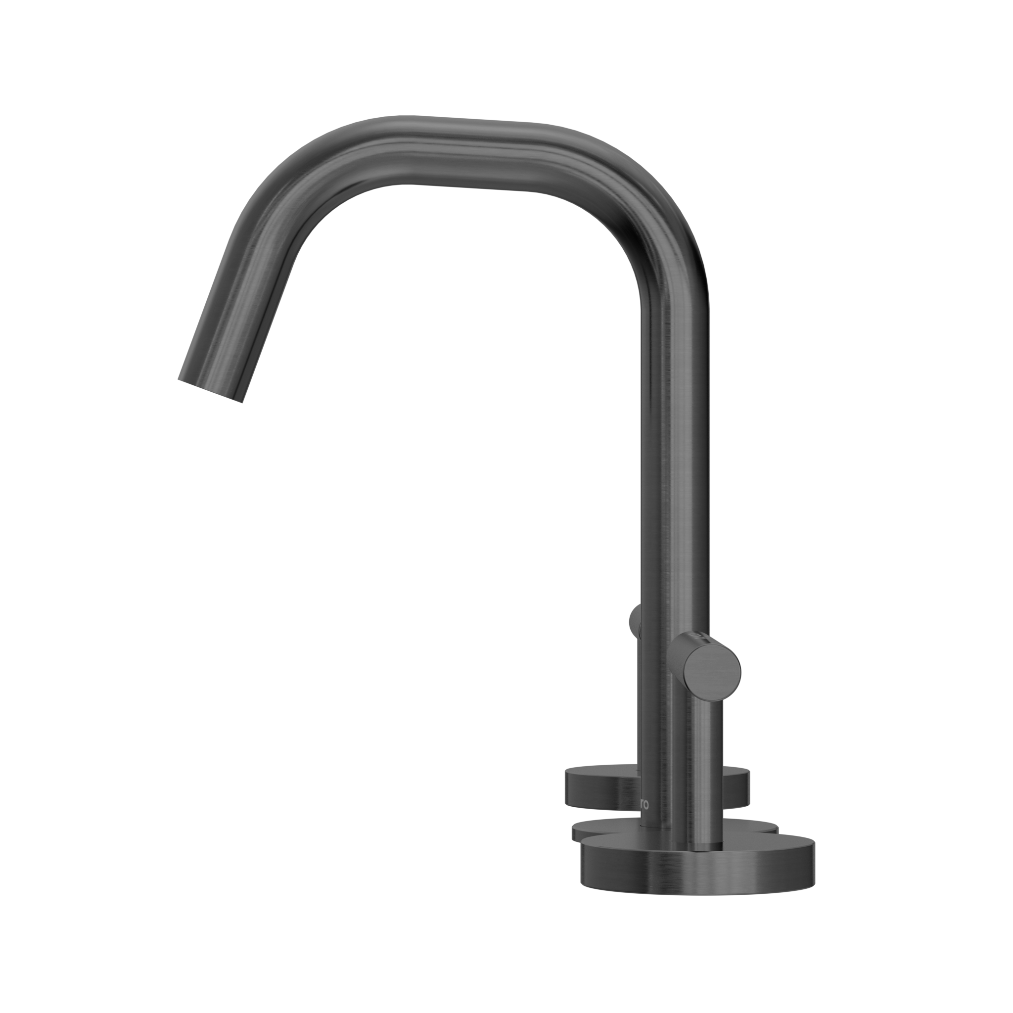 Mecca Lever Basin Set Edge Spout Gun Metal