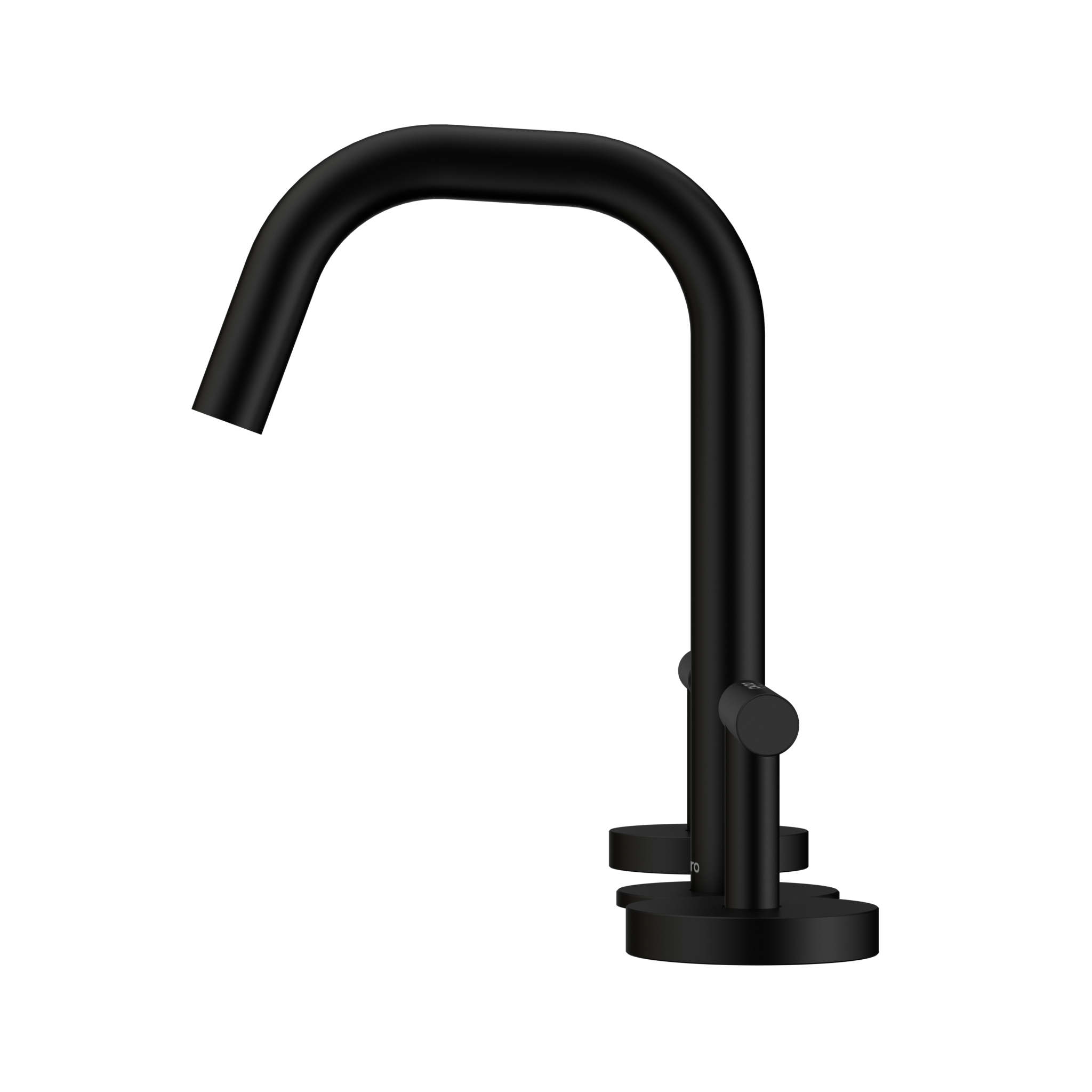 Mecca Lever Basin Set Edge Spout Matte Black