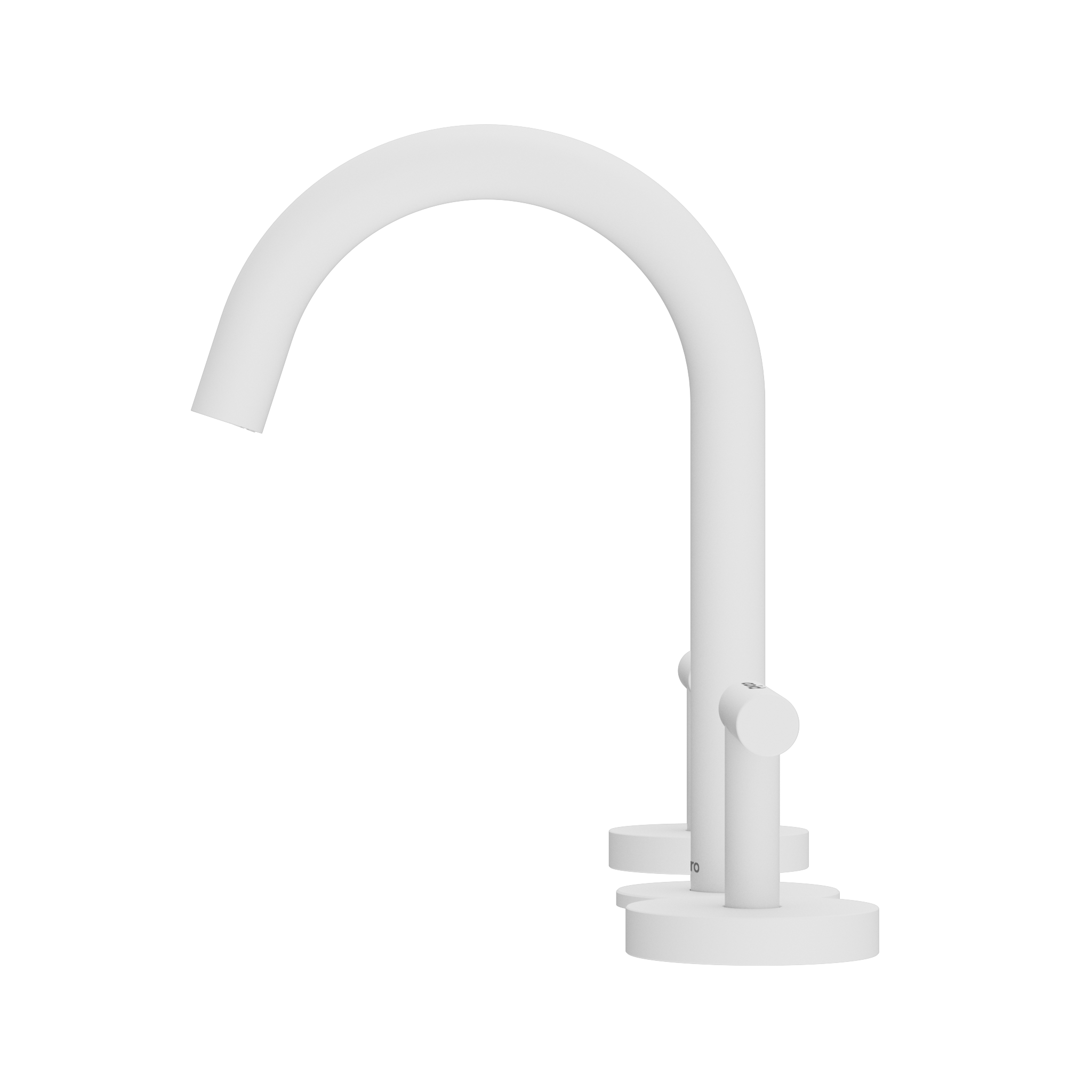 Mecca Lever Basin Set Arc Spout Matte White
