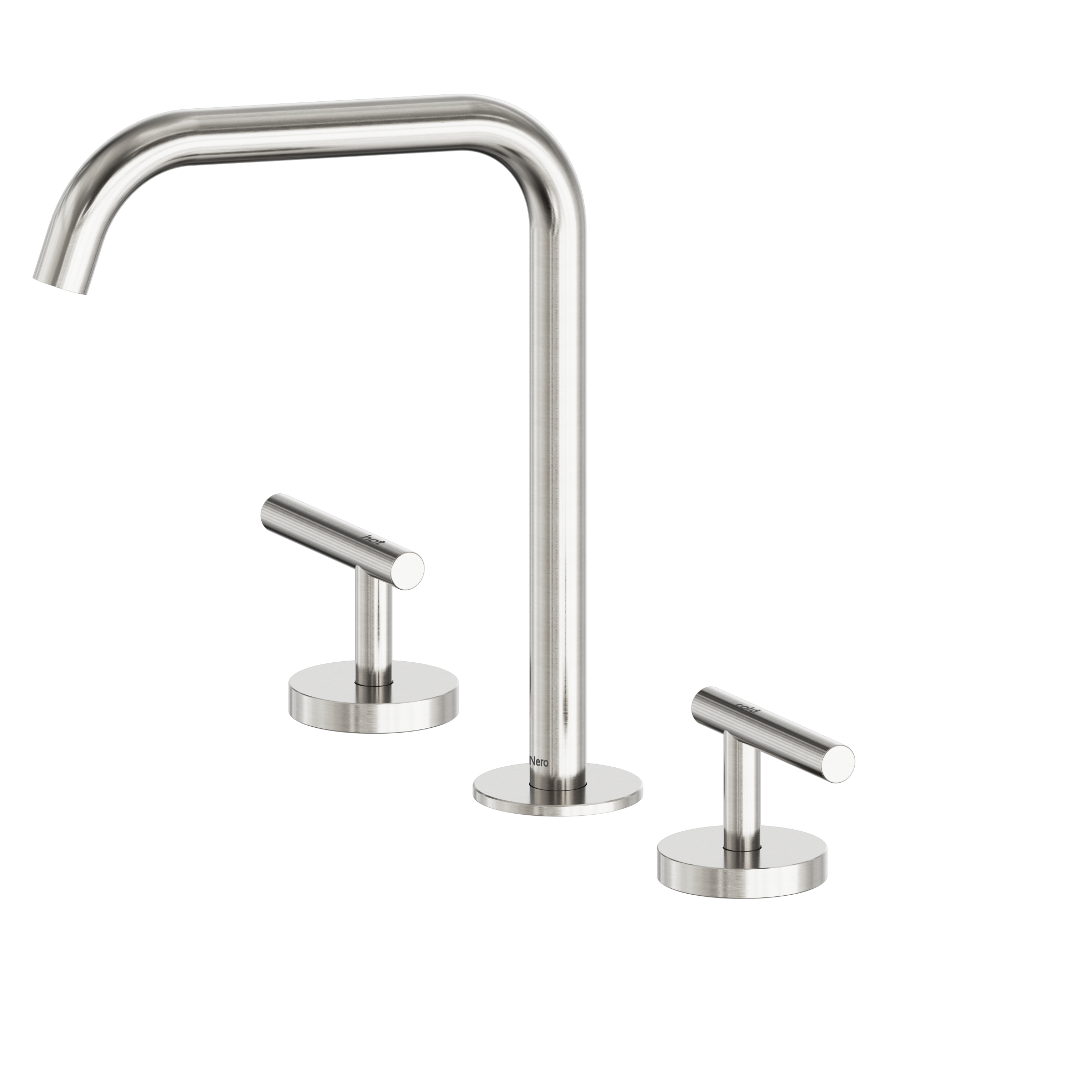 Mecca Lever Bath/Kitchen Set Edge Spout Brushed Nickel