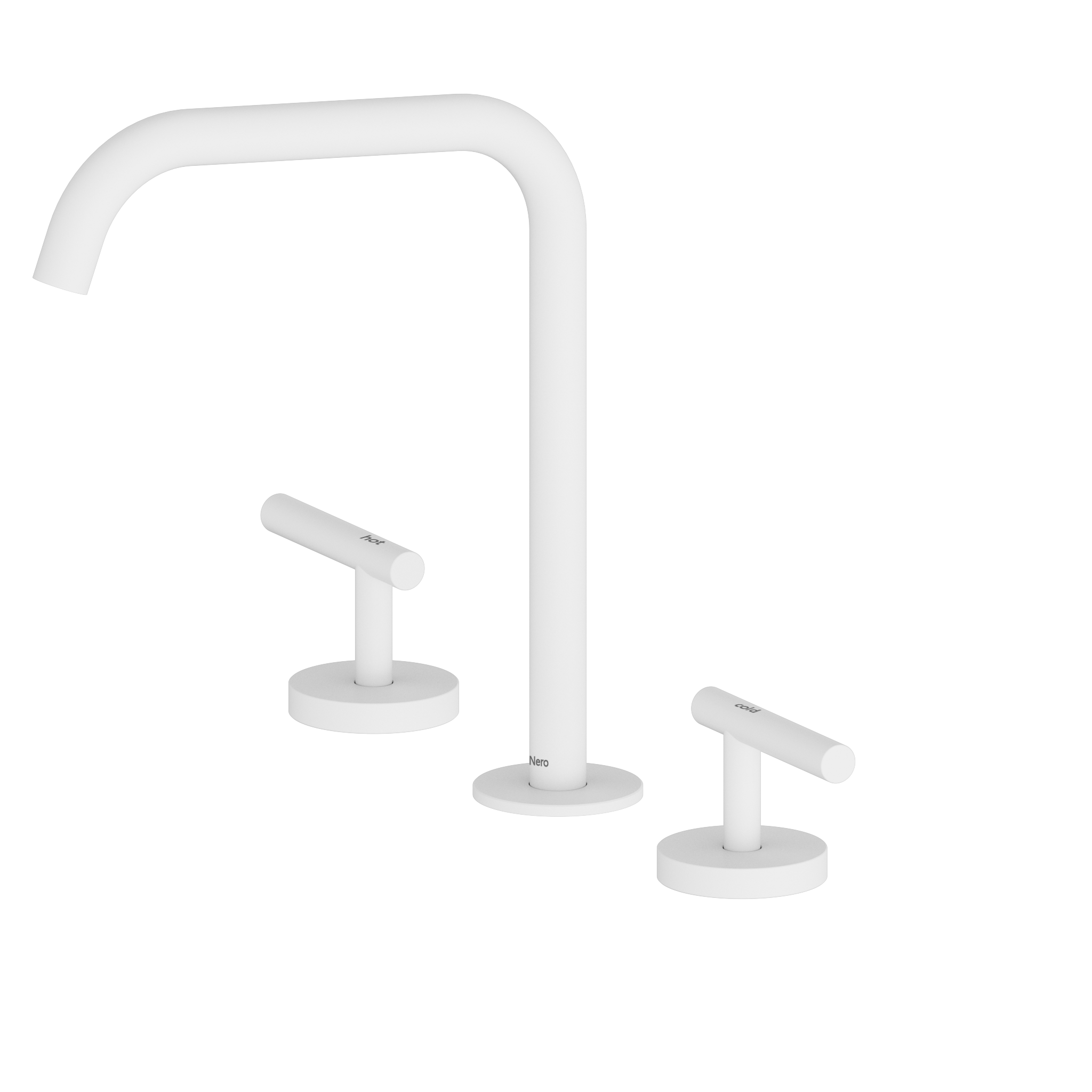 Mecca Lever Bath/Kitchen Set Edge Spout Matte White