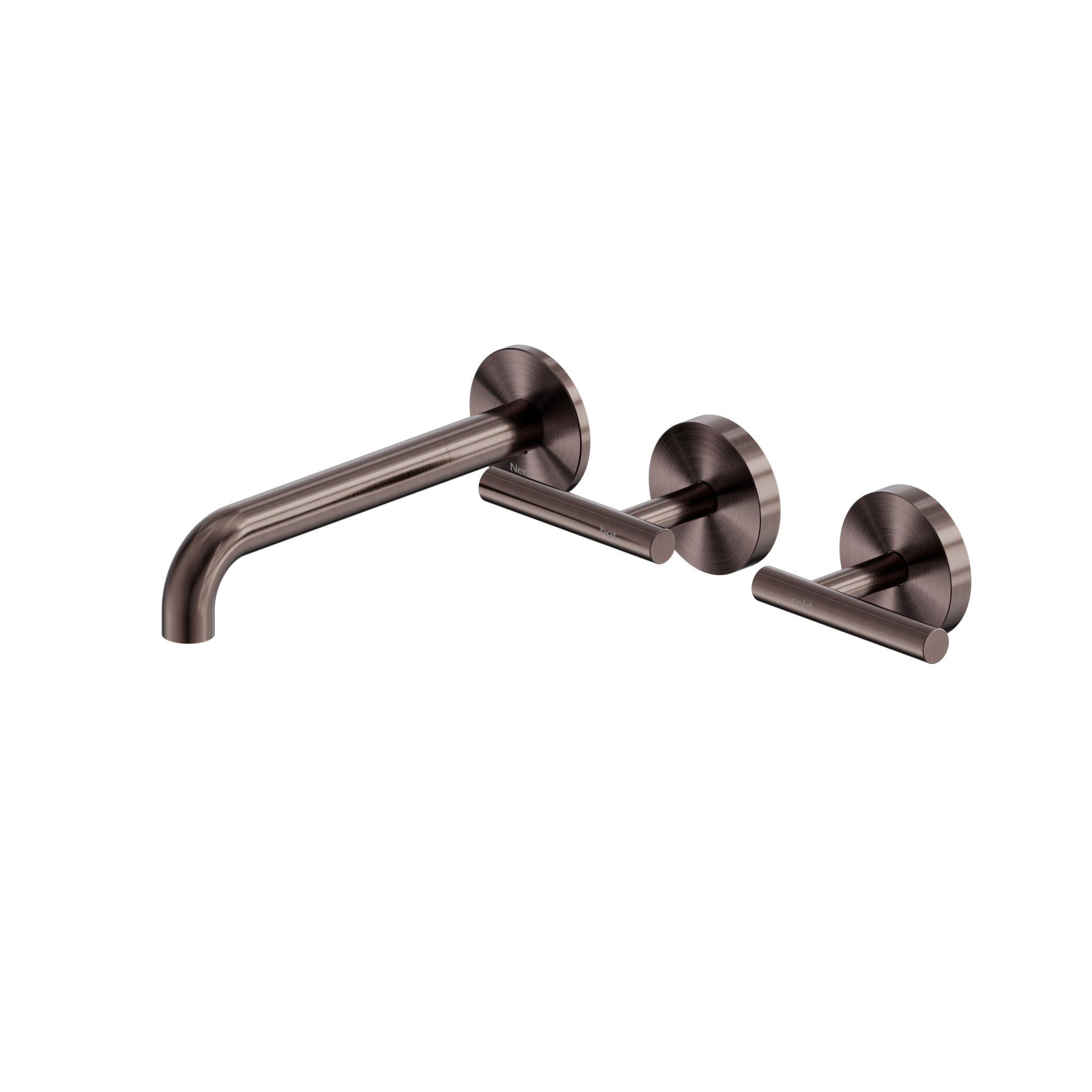 Mecca Lever Wall Basin/Bath Set 185mm Offset Spout Brushed Bronze