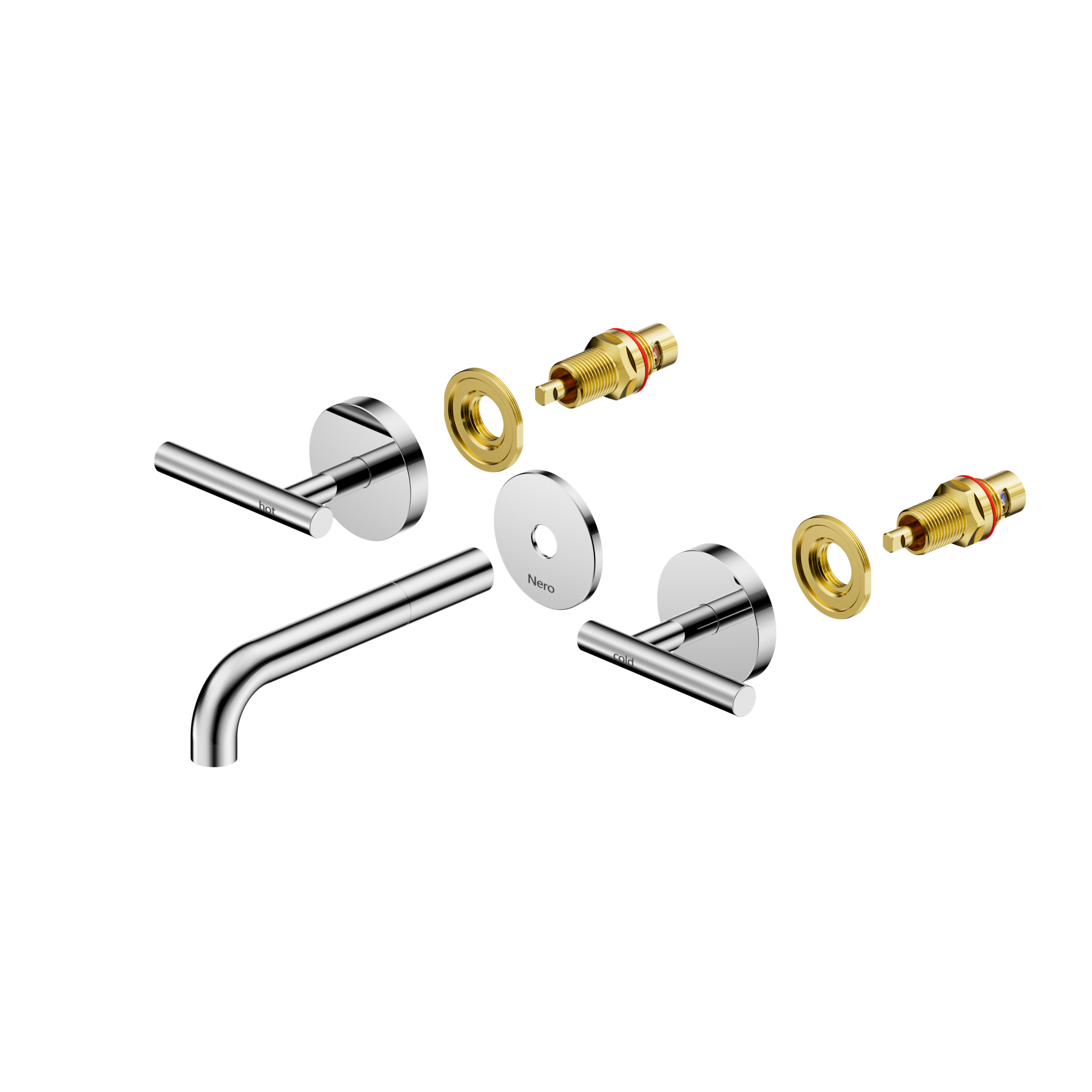 Mecca Lever Wall Basin/Bath Set 160mm Spout Trim kits Only Chrome